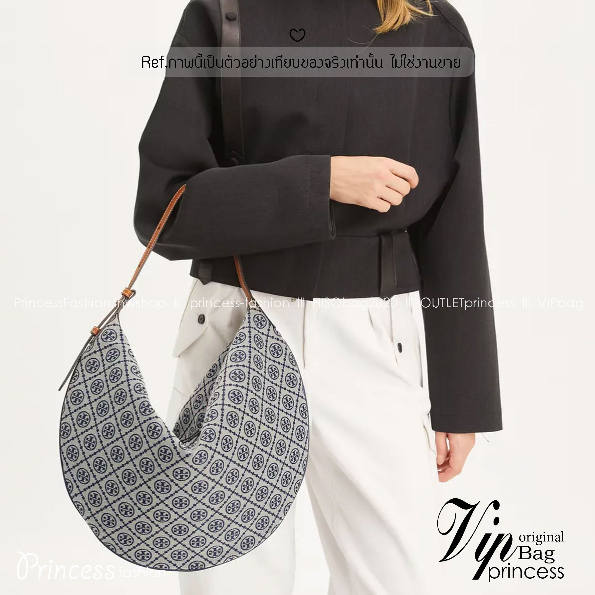 ORI หนังแท้ | Tory Burch T Monogram Balloon Bag 40cm กระเป๋าสะพายทรงโฮโบใบใหญ่ ถือหรือคล้องไหล่รูปทรงใหม่บอลลูนสวยหรูด้วยลายโมโนแกรมเต็มใบ ภายในโล่งกว้างจุของได้เยอะ คอลเลคชั่นใหม่มาแรง!