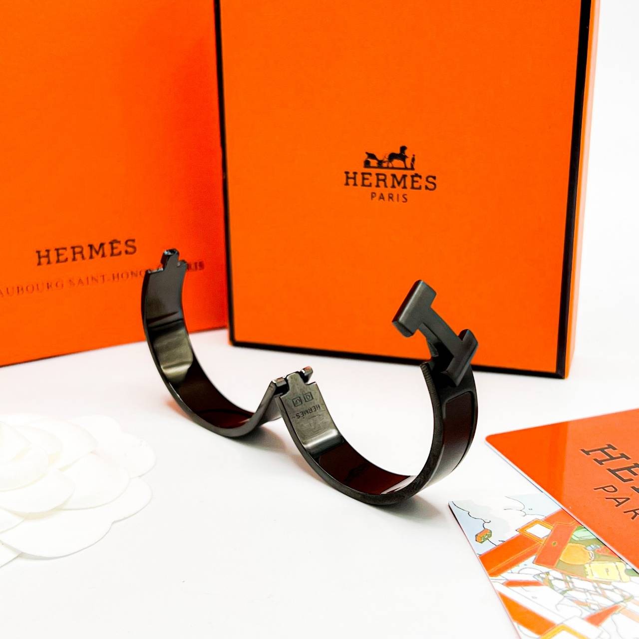 HERMES Clic HH So Black bracelet ออริจินอล พร้อมส่งที่ไทย เกรดใช้งานสลับของแท้ ใช้งานต่างประเทศได้
