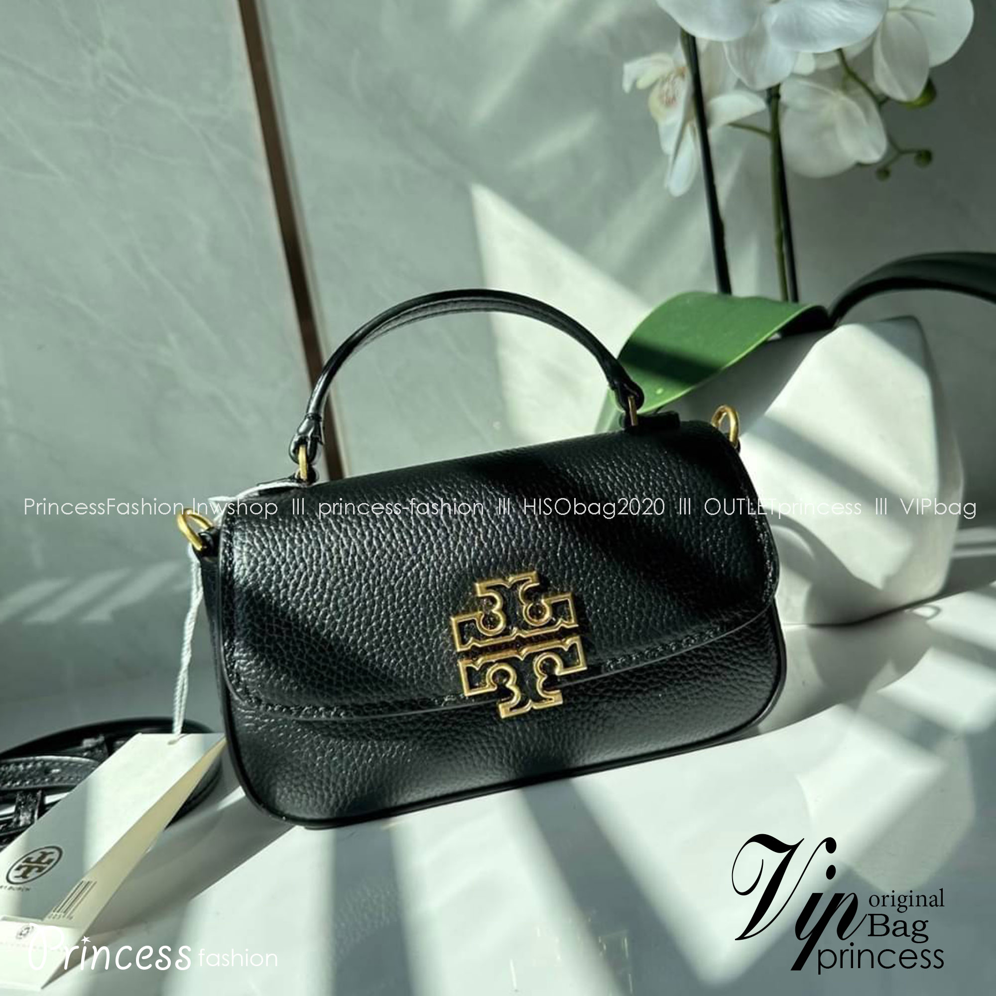 Tory Burch Britten Mini Top Handle Crossbody Bag กระเป๋าสะพายใบเล็กดีไซน์เรียบหรู เกรดออริ สลับแท้ 1:1 ใช้งานต่างประเทศได้