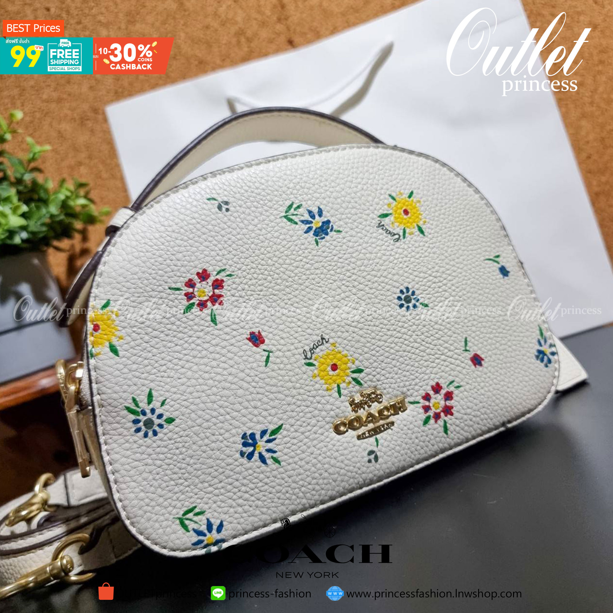 COACH C4252 SERENA SATCHEL WITH WILD MEADOW PRINT อีกหนึ่งคอลเลคชั่นตัวท็อป ที่ขายได้ตลอดปี ดีไซน์ใหม่ล่าสุด สไตล์คุณหนู ลุคหวานๆ กระเป๋าสะพายข้าง สวยอยู่ทรง สะพายขับผิวเป็นที่สุด วัสดุหนัง pepble สัมผัสนิ่ม เปิด-ปิดด้วยซิป 2 ช่องหลัก ภายในเป็นช่องโล่ง เก