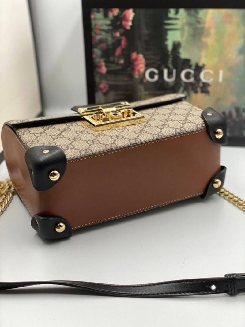 VIP 】หนังแท้ GUCCI Padlock GG small bamboo shoulder bag พร้อมส่งที่ไทย