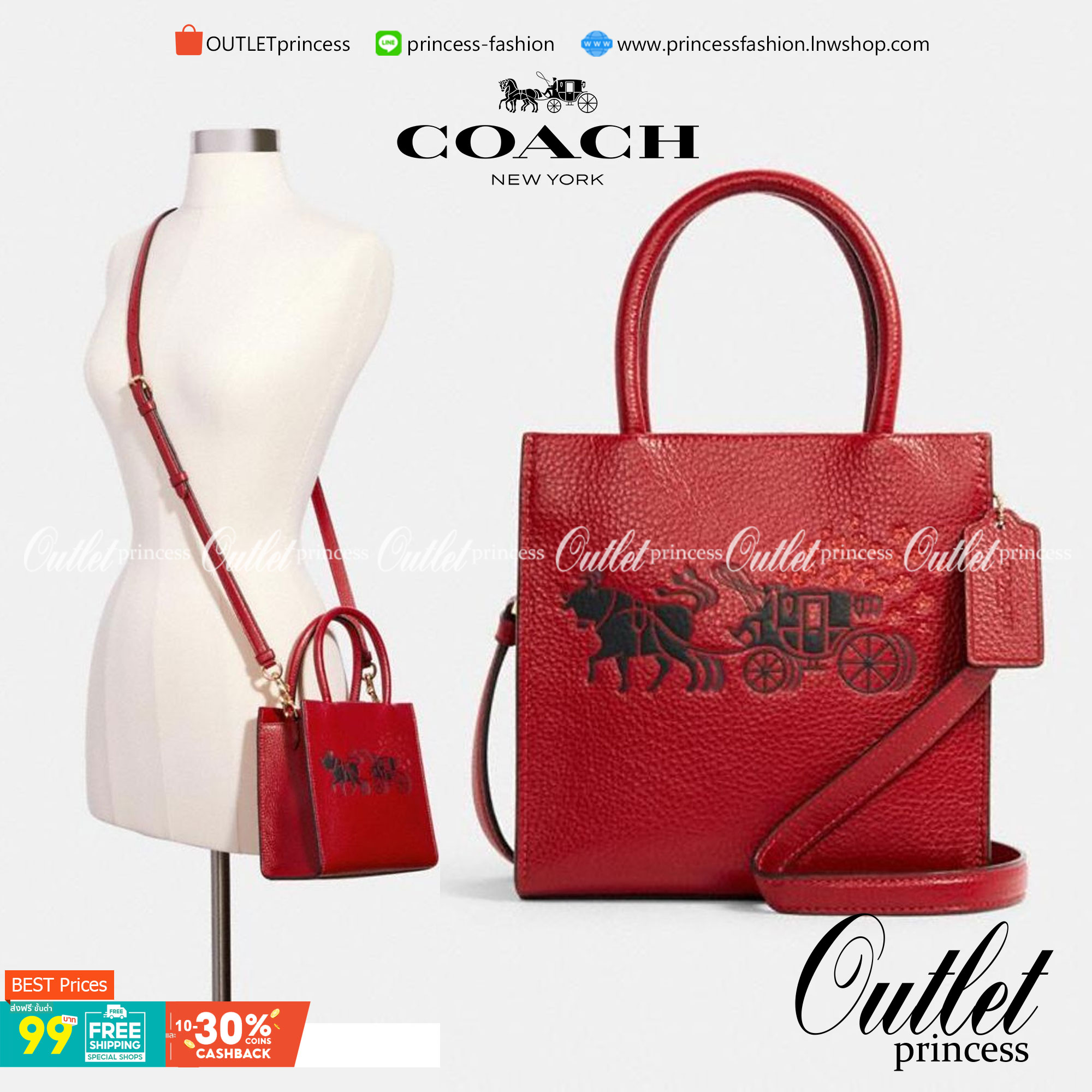 COACH MINI CALLY CROSSBODY IN SIGNATURE ((3599, 2184, 5693, 2134, 2183)) พร้อมส่งที่ไทยทันที! กระเป๋าสะพายครอสบอดี้ร์ กระเป๋าครอสบอดี้โท้ทมินิไซส์ รุ่นใหม่สุดฮอต!! ใบจริงคือน่ารักม้ากกกก!! สวยอยู่ทรง น่ารักน่าใช้ ทรงTote ปากกระเป๋าเปิดปิดแบบแม่เหล็ก ภายใน