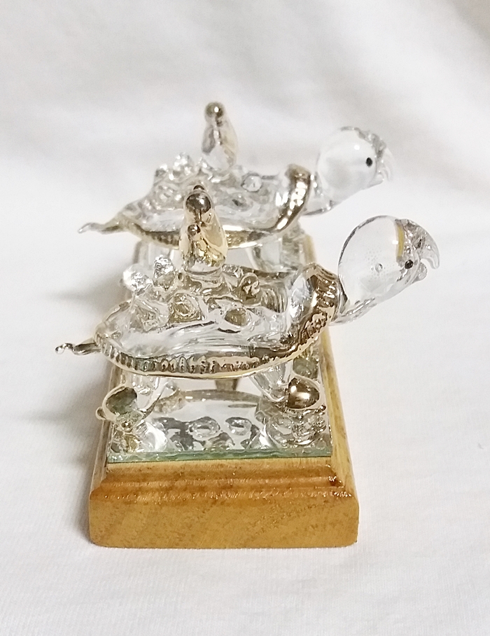 สินค้าเลิกผลิตค่ะ เต่าคู่ก้อนทองคริสตัลแก้วเป่า ช่วยเสริมฮวงจุ้ยการงานค่ะ