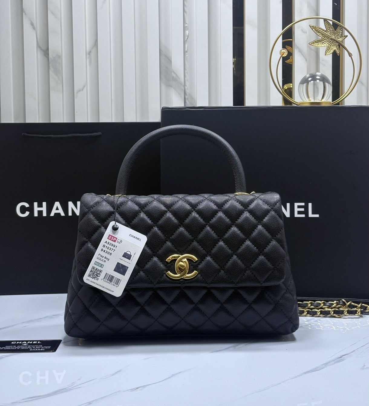 ORI หนังแท้ | Chanel Coco Top Handle Bag Medium 30cm กระเป๋าสะพายสุดคลาสสิค สวยหรูดูแพงเป็นอมตะ