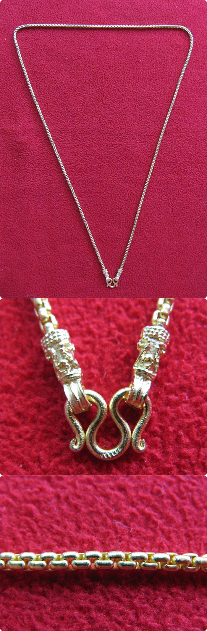 สินค้าหมดค่ะ สร้อยคอทองเหลืองลายผ่าหวายเล็ก(ใส่พระได้1องค์)แบบยาวค่ะ