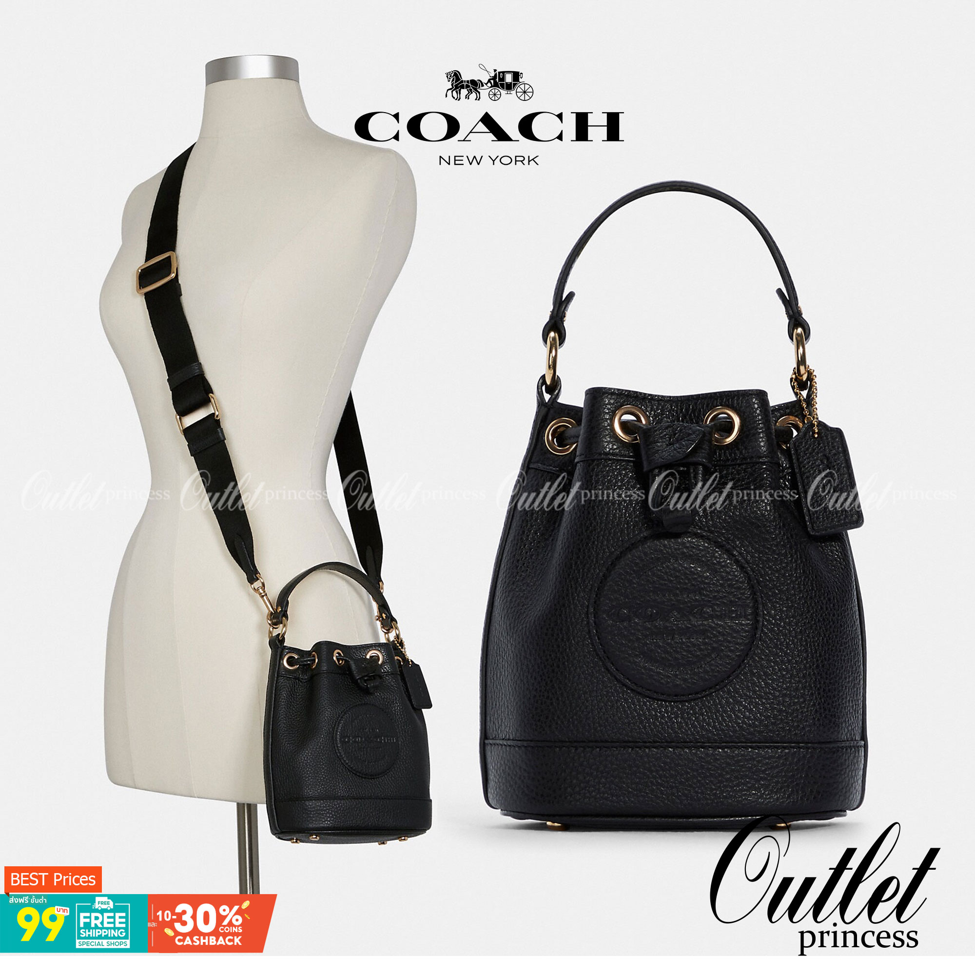 COACH C5121 DEMPSEY DRAWSTRING BUCKET BAG 15 WITH COACH PATCH น้องคนสวยมาใหม่จ้า ละมุนคุณหนูต้องมาอีกแล้วแหละ กระเป๋าทรงถังไซส์มินิ ใช้งานง่ายด้วยการรูดหนังปิดรอบปากกระเป๋า ทุกอย่างลงตัวที่สุด!! มาพร้อมตัวห้อยรูปหัวใจสีทองกุ๊กกิ๊ก น่ารักมากๆ มีหูหิ้วในตัว