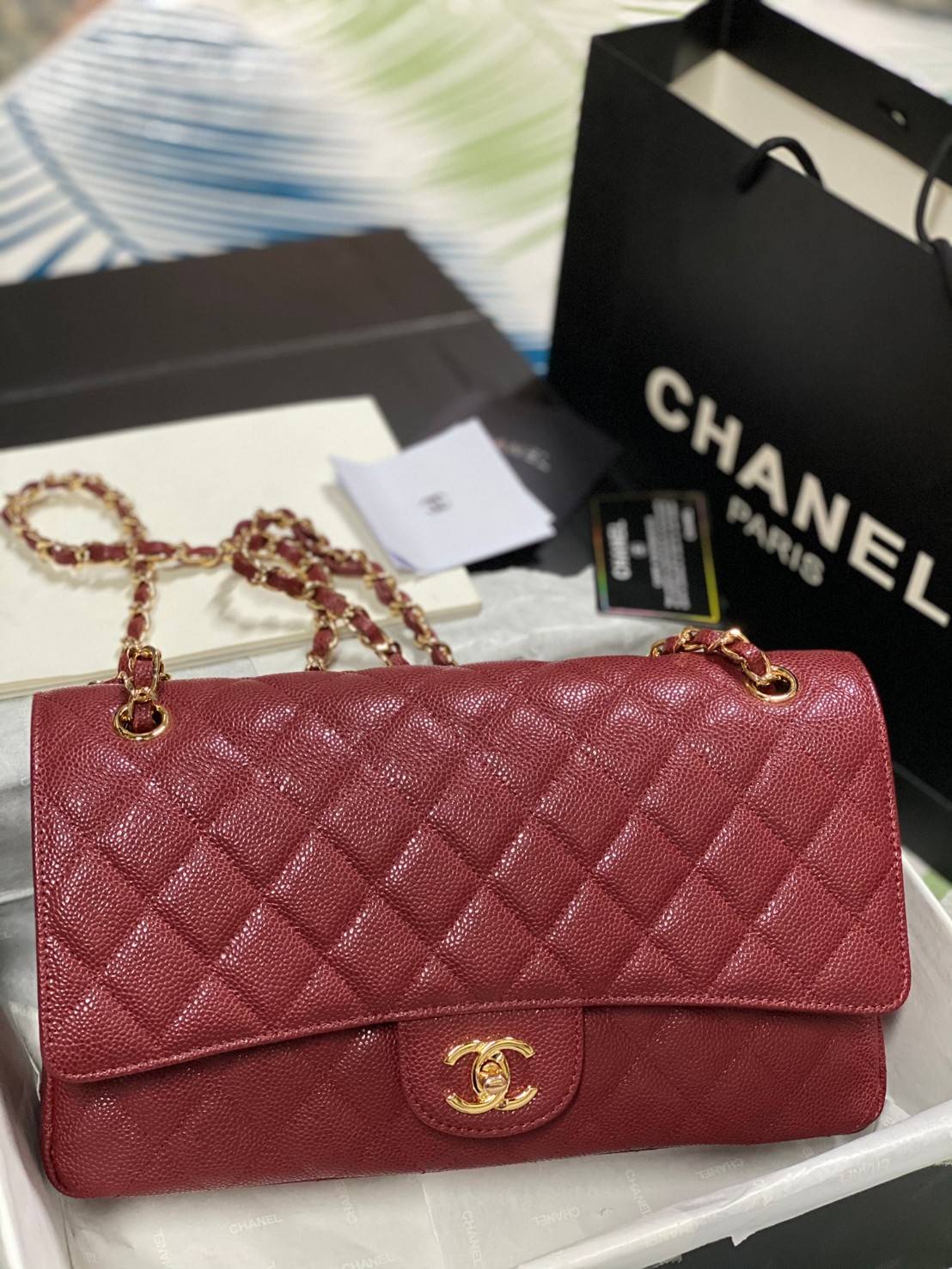 CHANEL LARGE CLASSIC JUMBO HANDBAG 30cm พร้อมส่งที่ไทย Lambskin & Grained Calfskin
