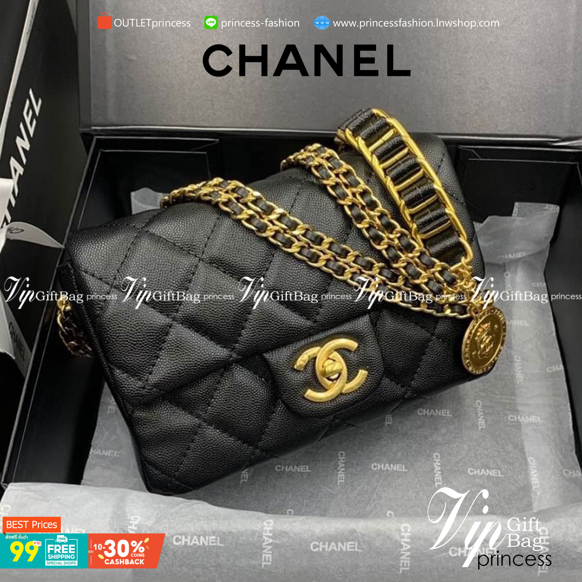 หนังแท้ VIP GIFT CHANEL Small Black Quilted Caviar Classic Flap Coin Charm Soul Chain คอลเลคชั่นใหม่ล่าสุดเลยค่ะ สายสะพายเก๋มาก ห้อย charm วงกลมสีทอง หนังคาเวียสีดำขนาด 8.5” ใส่ iPhone ได้ทุกรุ่นใส่ได้สบายๆ เลยค่ะ รุ่นใหม่เริ่ดมากจ้า