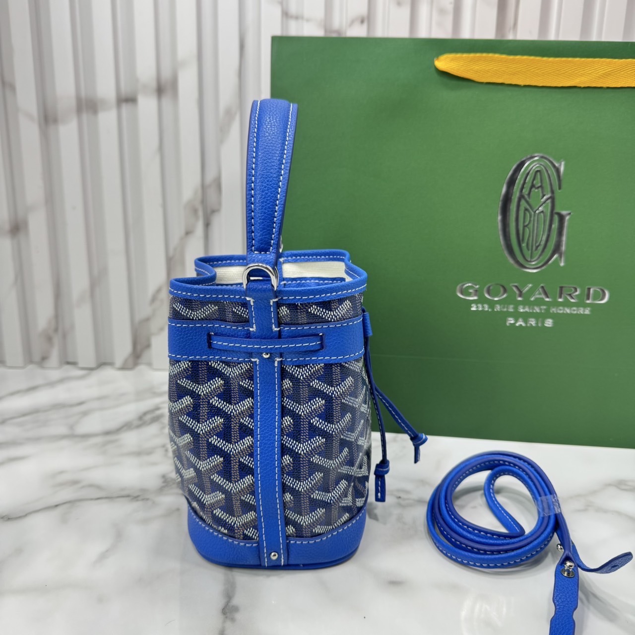 RI หนังแท้ | Goyard Petit Flot Mini bucket bag กระเป๋าสะพายทรงบัคเก็ต ไซส์มินิ ดูผู้ดีในตัว วัสดุหนังแคนวาสพิมพ์ลายสวยคม