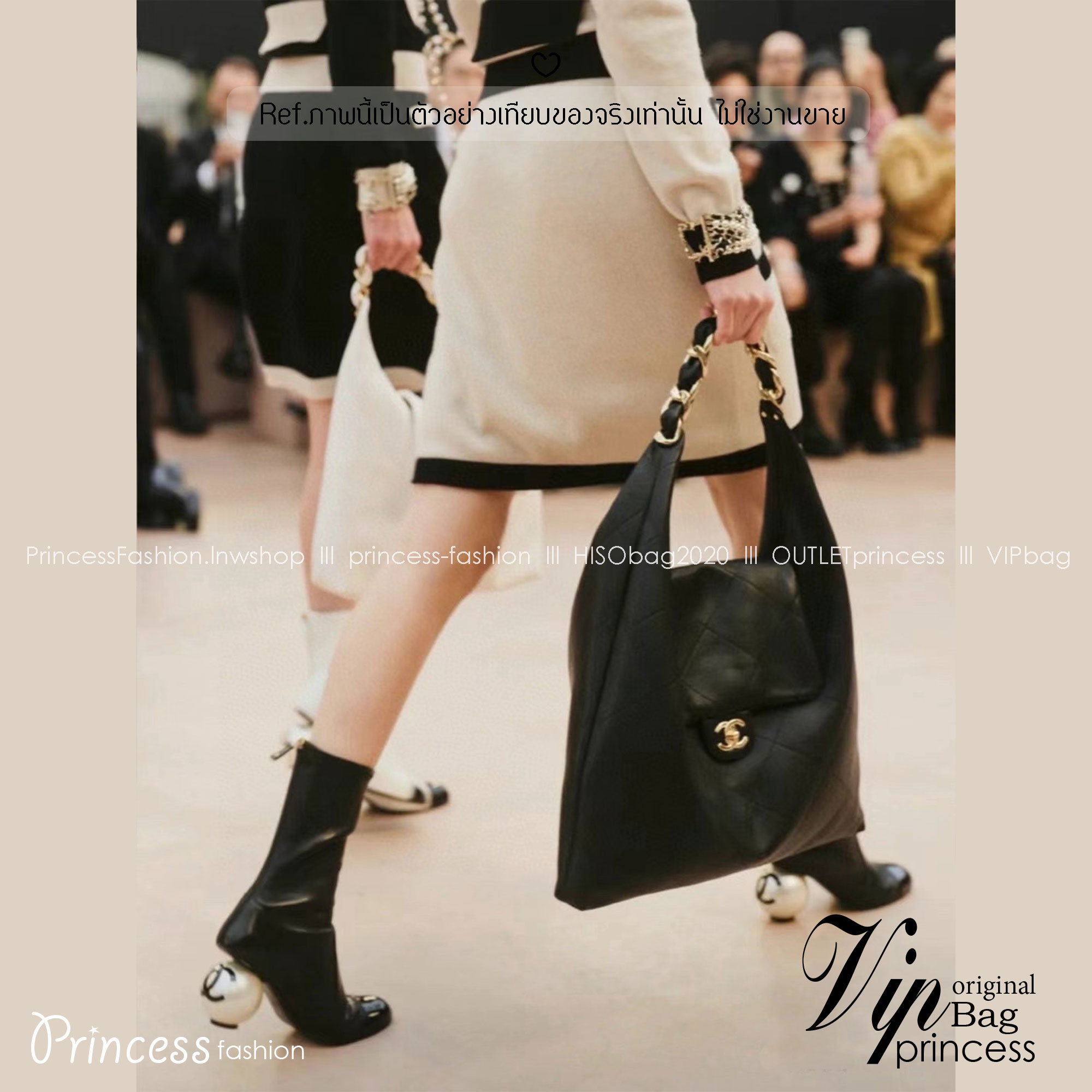 ORI หนังแท้ | CHANEL Large Hobo Bag กระเป๋าสะพายทรงโฮโบใบใหญ่ ภายในโล่งกว้างจุของได้เยอะ มาพร้อมใบเล็กสะดวกใช้งาน รุ่นใหม่สําหรับ Fall 2025