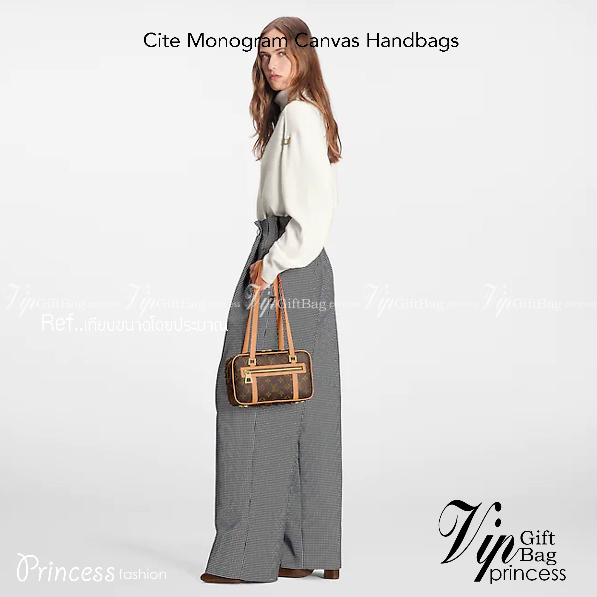 ORI หนังแท้ | LV Cite 2022 Monogram Canvas Handbags กระเป๋าสะพายรุ่นวินเทจยอดนิยม ไฮคลาสตลอดกาล