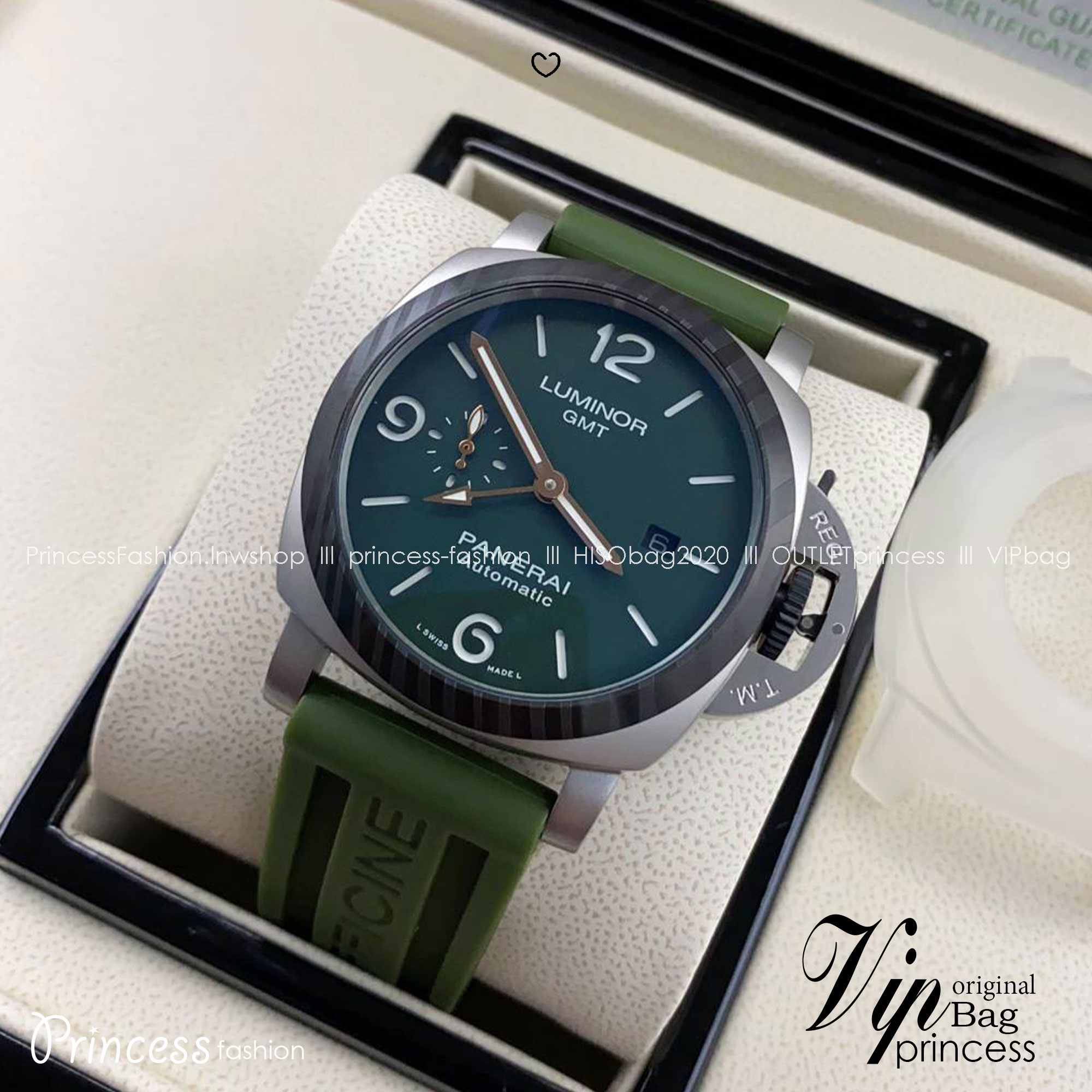 ORI | นาฬิกาพันนาราย PANERAI CC Size 46mm gmt ตั้งได้ ระบบออโต้ เกรดออริจินอล สลับแท้