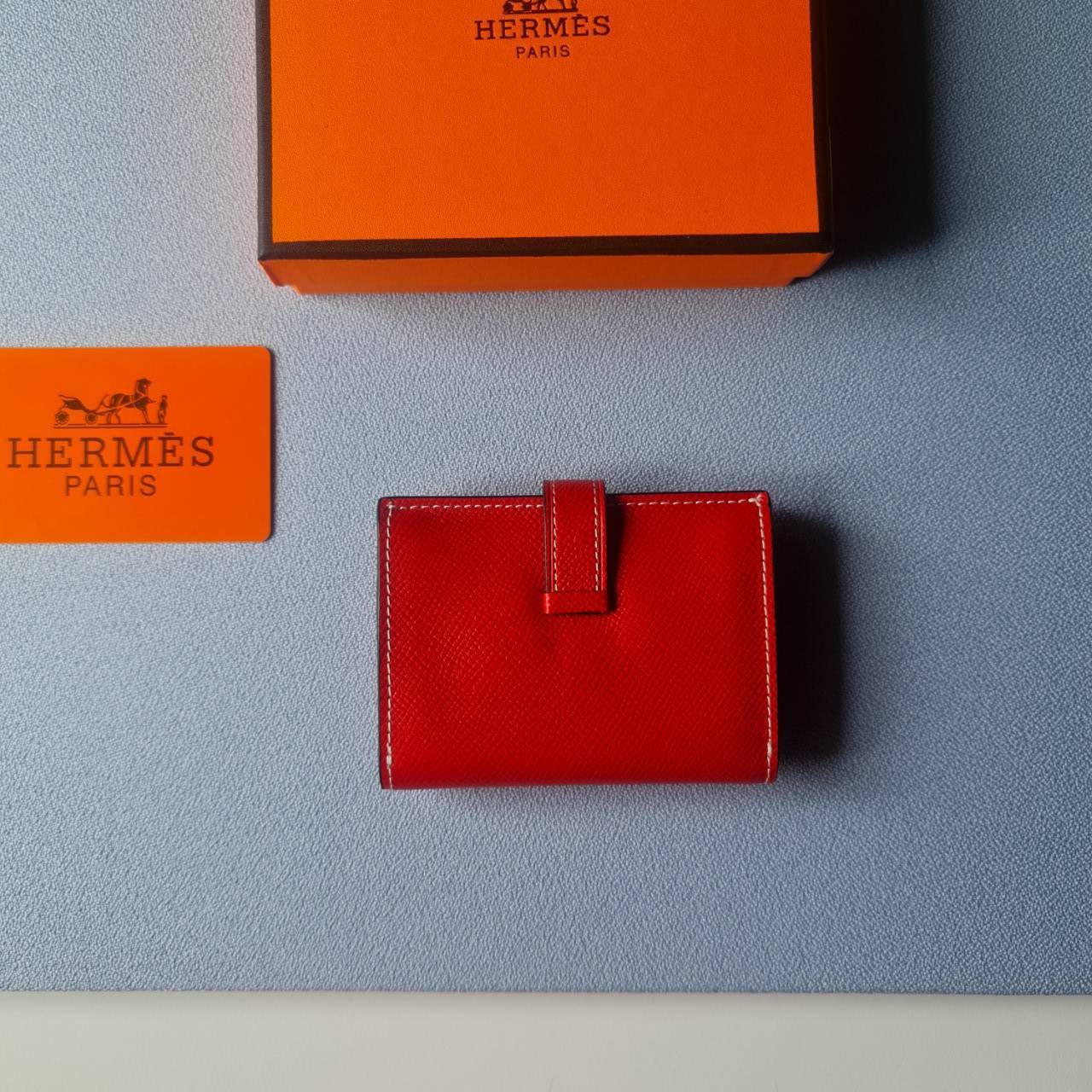 VIP หนังแท้ 】HERMES MINI BEARN WALLET UNISEX
