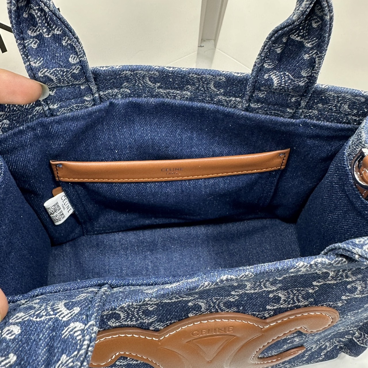 CELINE small cabas thais in DENIM WITH TRIOMPHE ALL-OVER / Celine Tote Denim Bag กระเป๋าทรงโท้ทงานเดนิม เกรดออริ 1:1 ใช้งานต่างประเทศได้