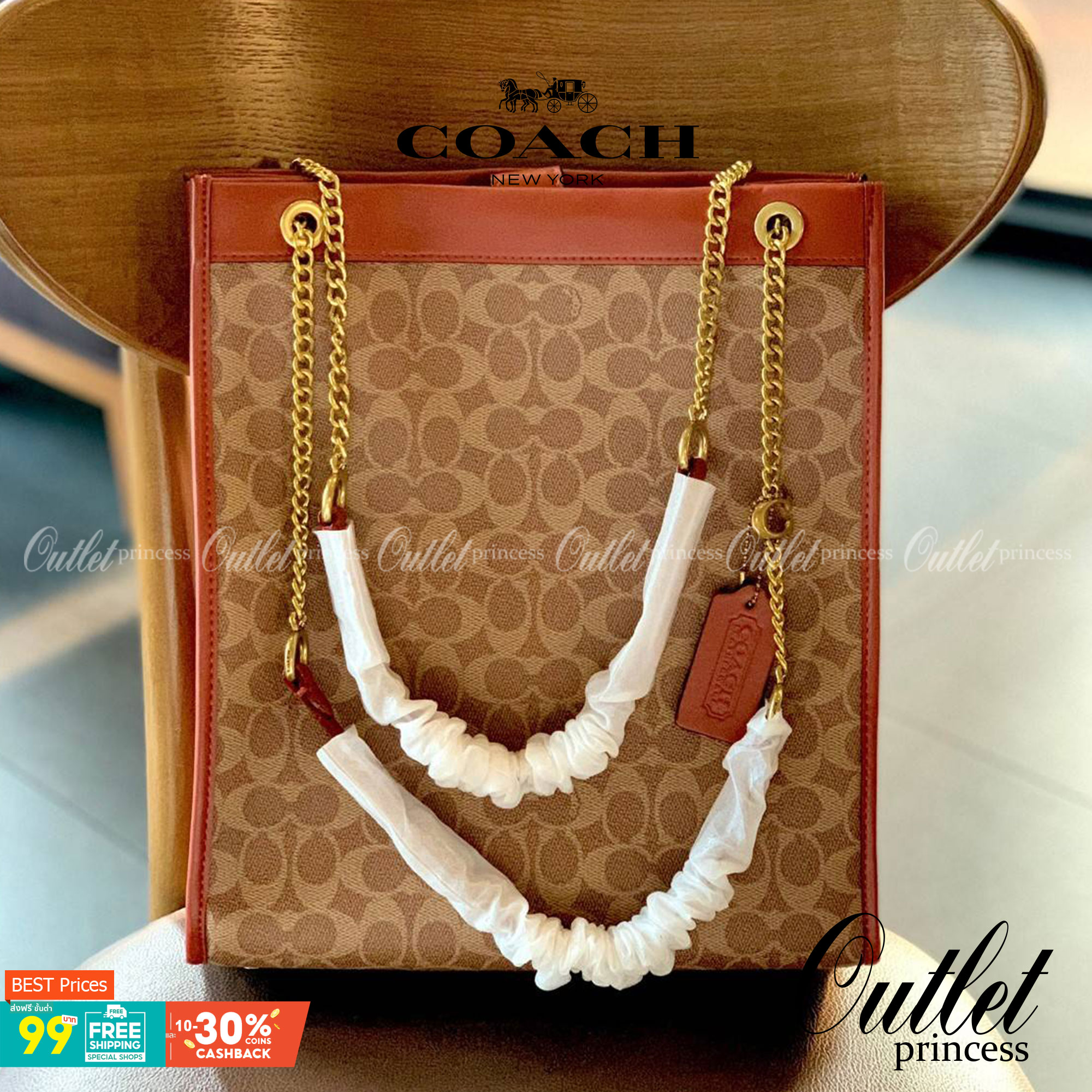 LIMITED EDITION 📣รุ่นใหม่ล่าสุด ยังไม่มีในช๊อปไทยจ้าา❗️ COACH CHAIN CASHIN TOTE ((C6338//C6620)) พร้อมส่ง สินค้าเข้าใหม่ ห้ามพลาดค่าา! กระเป๋าทรงTote สูง สามารถใส่เอกสาร//A4 ได้ วัสดุหนังแท้นิ่ม น้ำหนักเบาค่ะ 🔺จุดเด่นของรุ่นคือสายสะ