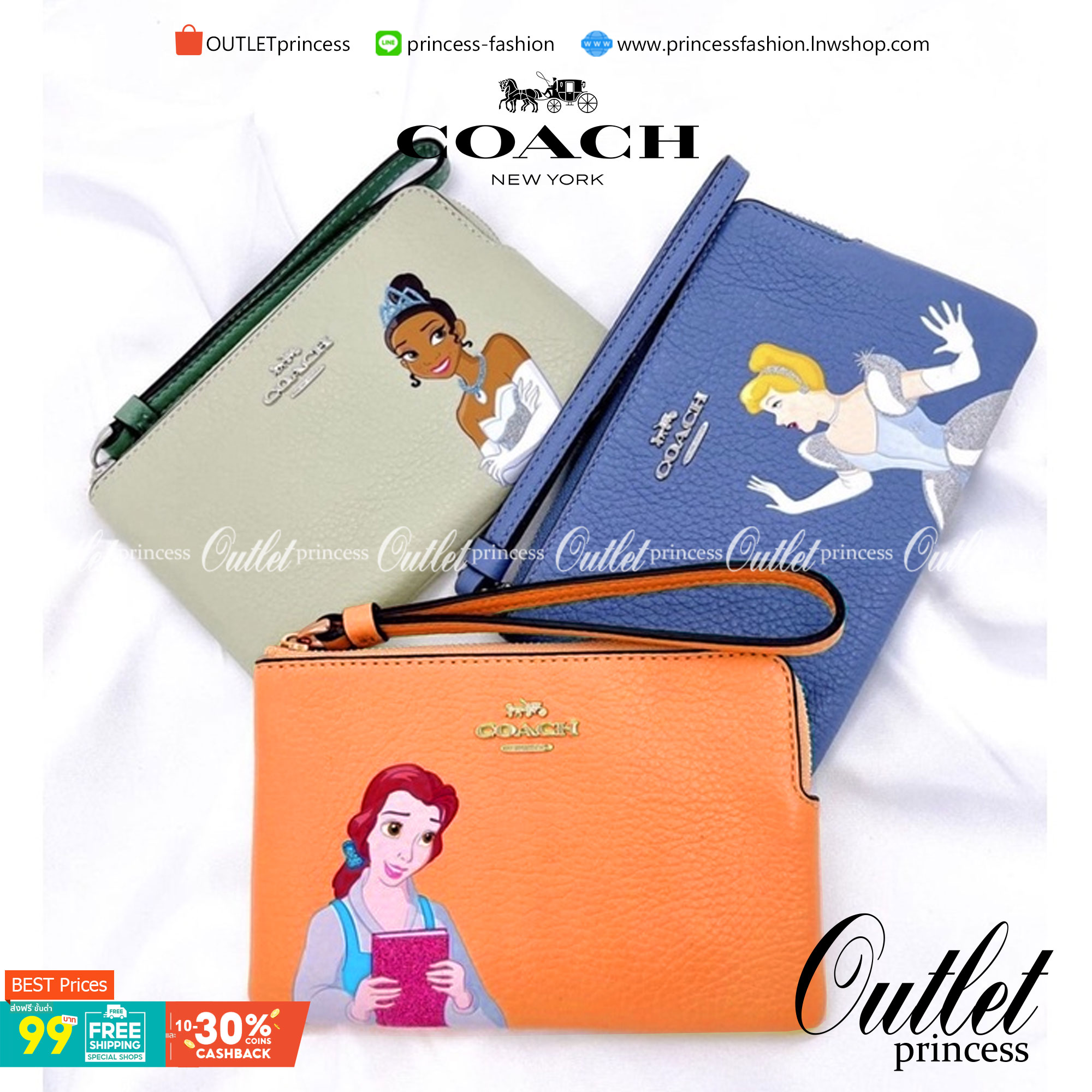 Coach & Disney Corner Zip Wristlet เปิดตัวคอลเลคชั่นเมื่อความดาร์กและโรแมนติกโคจรมาพบกัน เมื่อแบรนด์เครื่องหนังสัญชาติอเมริกัน Coach ร่วมมือกับ Disney สร้างสรรค์คอลเล็กชั่นพิเศษที่ได้รับแรงบันดาลใจมาจากเทพนิยายอเมริกันโกธิกของนิวยอร์ค ถ่ายทอดผ่านเหล่าตัวล