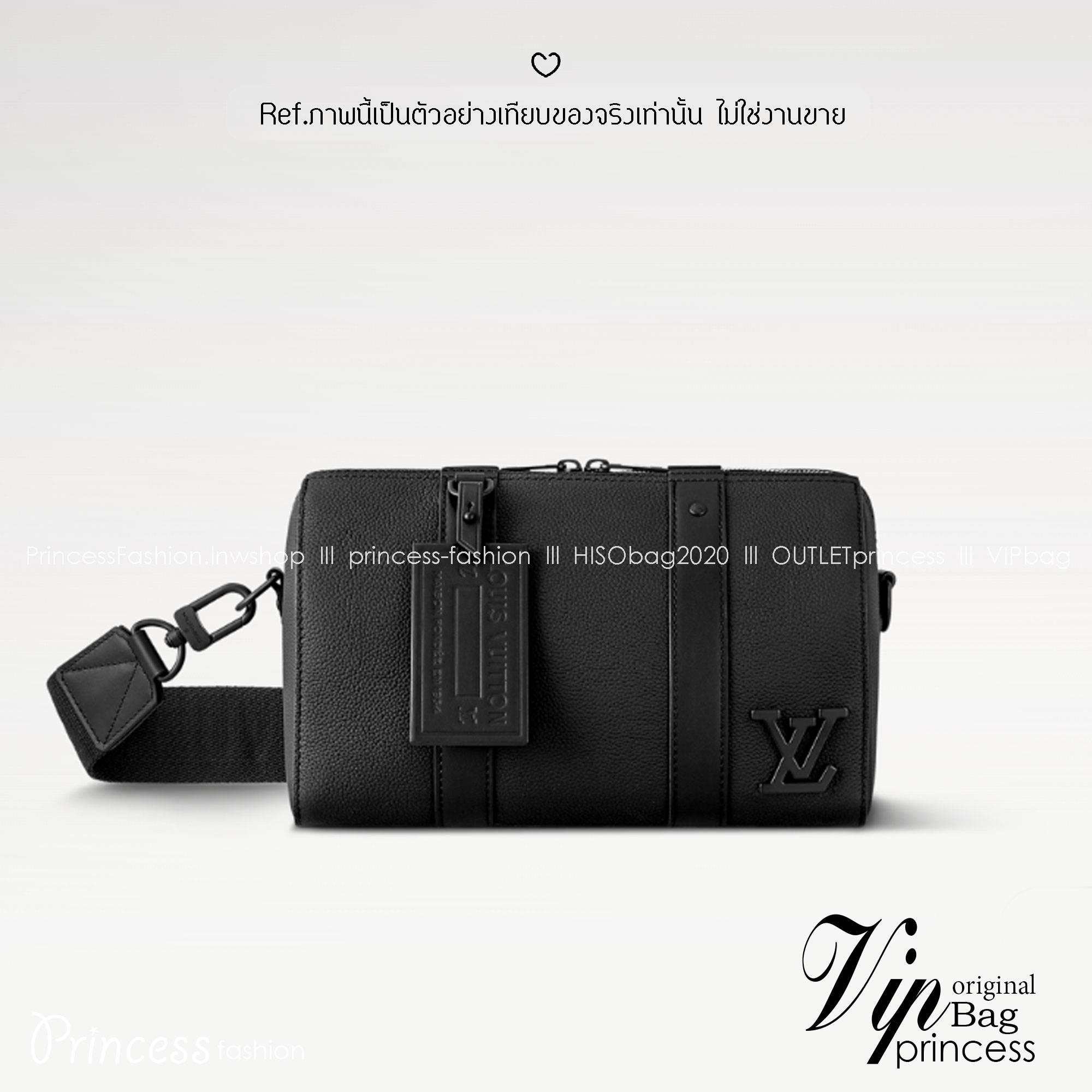 สลับแท้ LV City Keepall Bag 27cm กระเป๋าสะพายทรงหมอนสุดไอคอนิก หนังแท้ Aerogram สีดำคลาสสิก โดดเด่นด้วยโลโก้ LV โลหะสีดำสะท้อนเอกลักษณ์เรียบง่าย หรูหราร่วมสมัยอย่างลงตัว