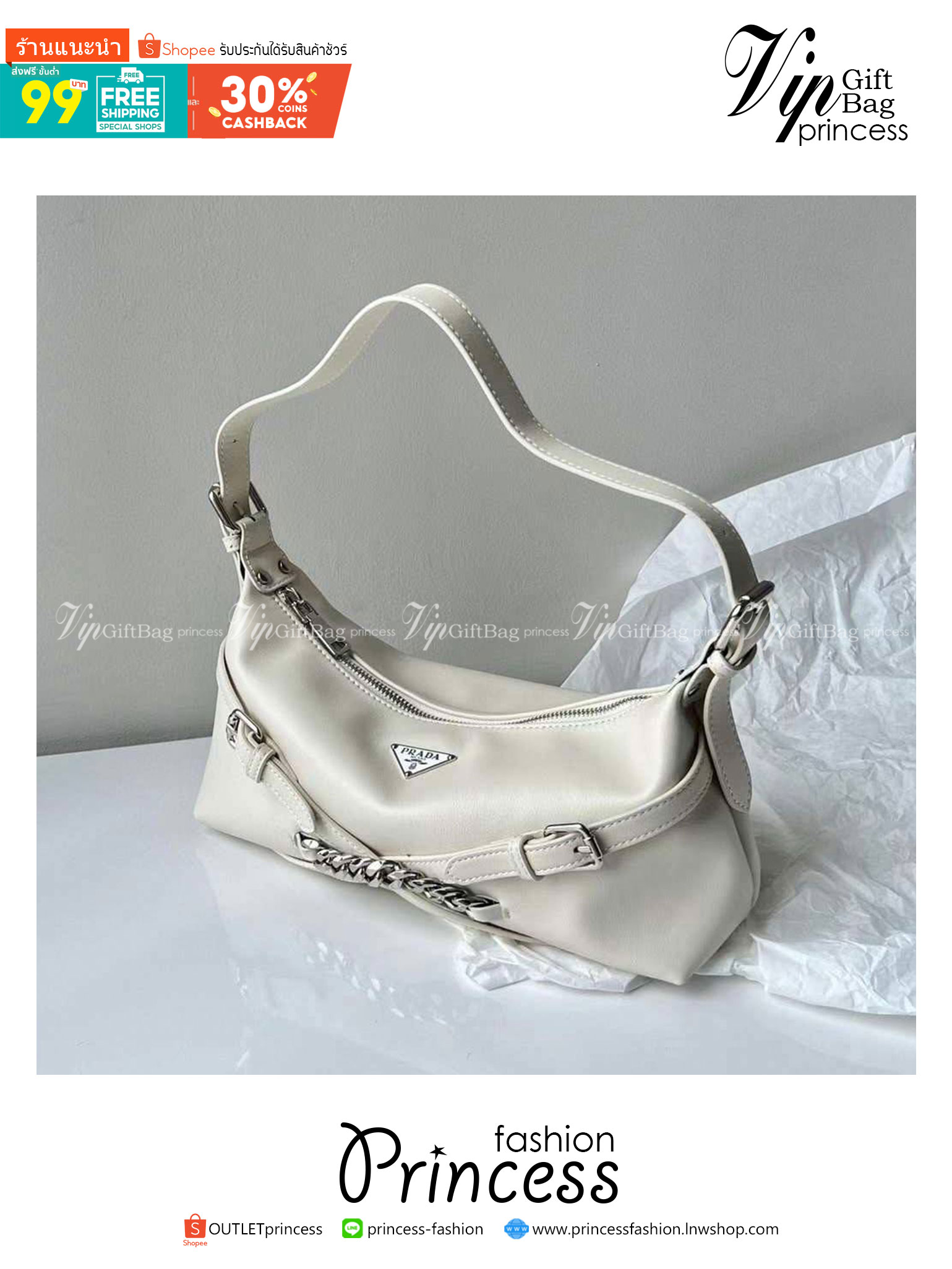 PRADA LEATHER SHOULDER BAG พร้อมส่งที่ไทย 📌เข้าใหม่ สวยหนักมากก จำนวนจำกัดค่ะ! ใบเดียวเอาอยู่ตลอดวันเลยค่ะ!