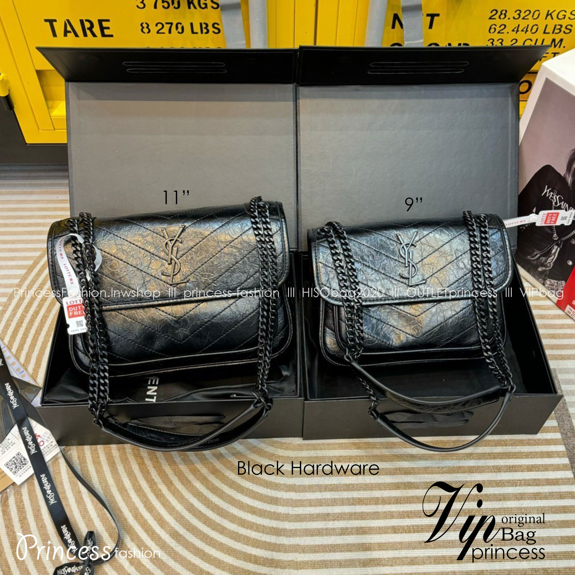 YSL NIKI IN VINTAGE LEATHER BAG กระเป๋าสะพายทรงคลาสสิคสุดฮอต (อะไหล่เงิน/ดำ) ที่ใครๆก็ต้องมีใช้ ดีไซน์เรียบหรู วัสดุหนังลายวินเทจสัมผัสดี