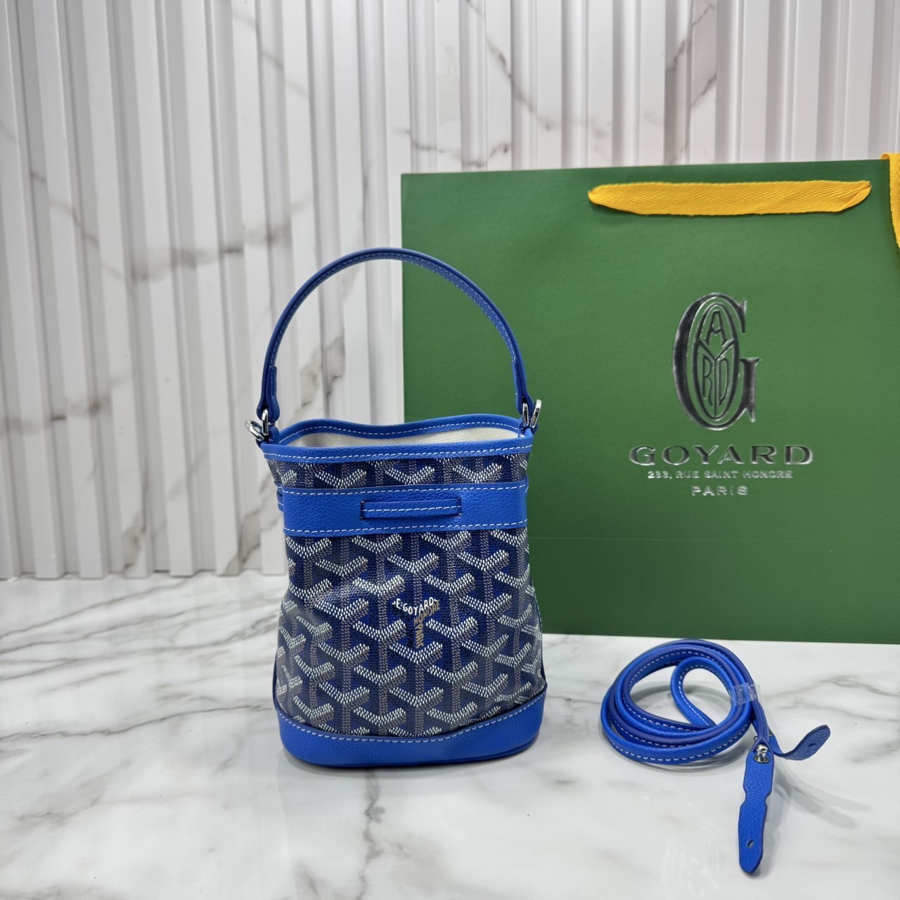 RI หนังแท้ | Goyard Petit Flot Mini bucket bag กระเป๋าสะพายทรงบัคเก็ต ไซส์มินิ ดูผู้ดีในตัว วัสดุหนังแคนวาสพิมพ์ลายสวยคม