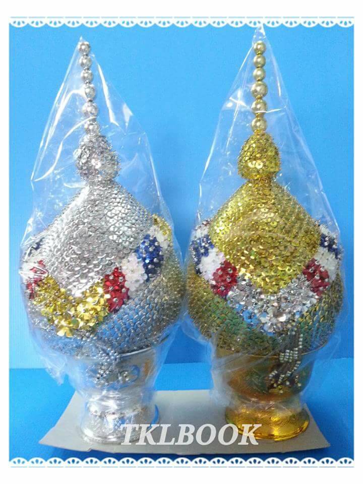 พานพุ่มเลื่อม เงิน-ทอง ยอดตุ้ม #7