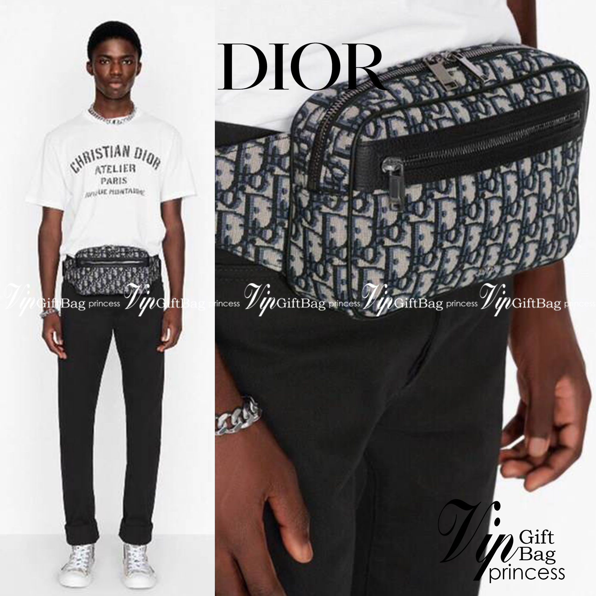 หนังแท้ DIOR BEIGN AND OBLIQUE JACQUARD WAIST BAG / DIOR Belt Bag พร้อมส่งที่ไทย งานหนังแท้และผ้าแจ็คการ์ดออริจินอล ภาพสินค้าถ่ายจากงานขายจริง ใช้งานต่างประเทศได้