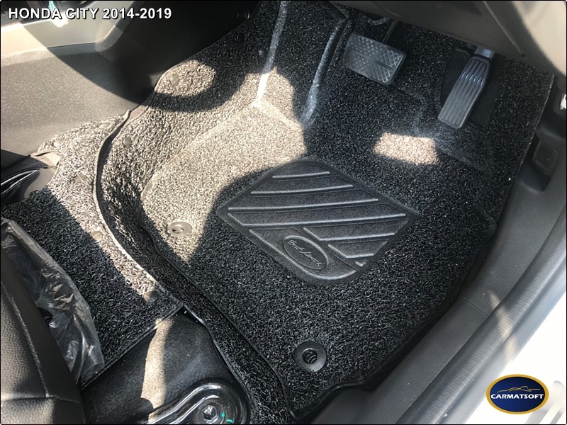 พรมดักฝุ่นไวนิล HONDA CITY 2014-2019 รีดขอบสีดำ เต็มคัน เข้ารูป