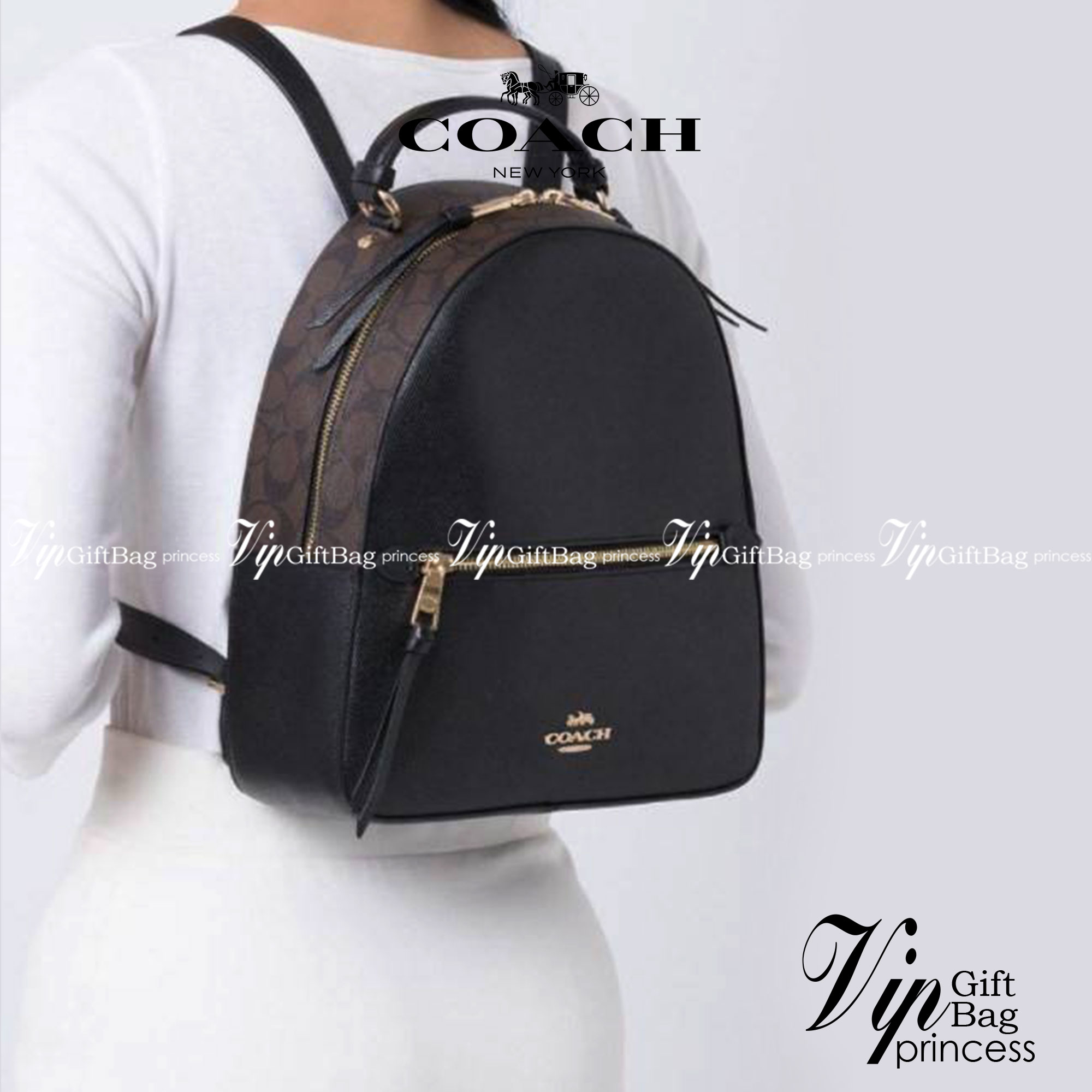 COACH JORDYN BACKPACK IN BLOCKED SIGNATURE ((76622//76624//76715)) พร้อมส่ง กระเป๋าสะพายหลังแบบมีหูหิ้ว หนังแท้ หนังนิ่มอย่างดีเลยค่า ด้านหน้ามีช่องซิปหนึ่งช่องสำหรับใส่ของจุกจิกนะคะ เปิดปิดช่องหลักแบบซิปคู่ หัวซิปมีหนังห้อยมาให้ ภายในกระเป๋าโล่งใส่สัมภาร