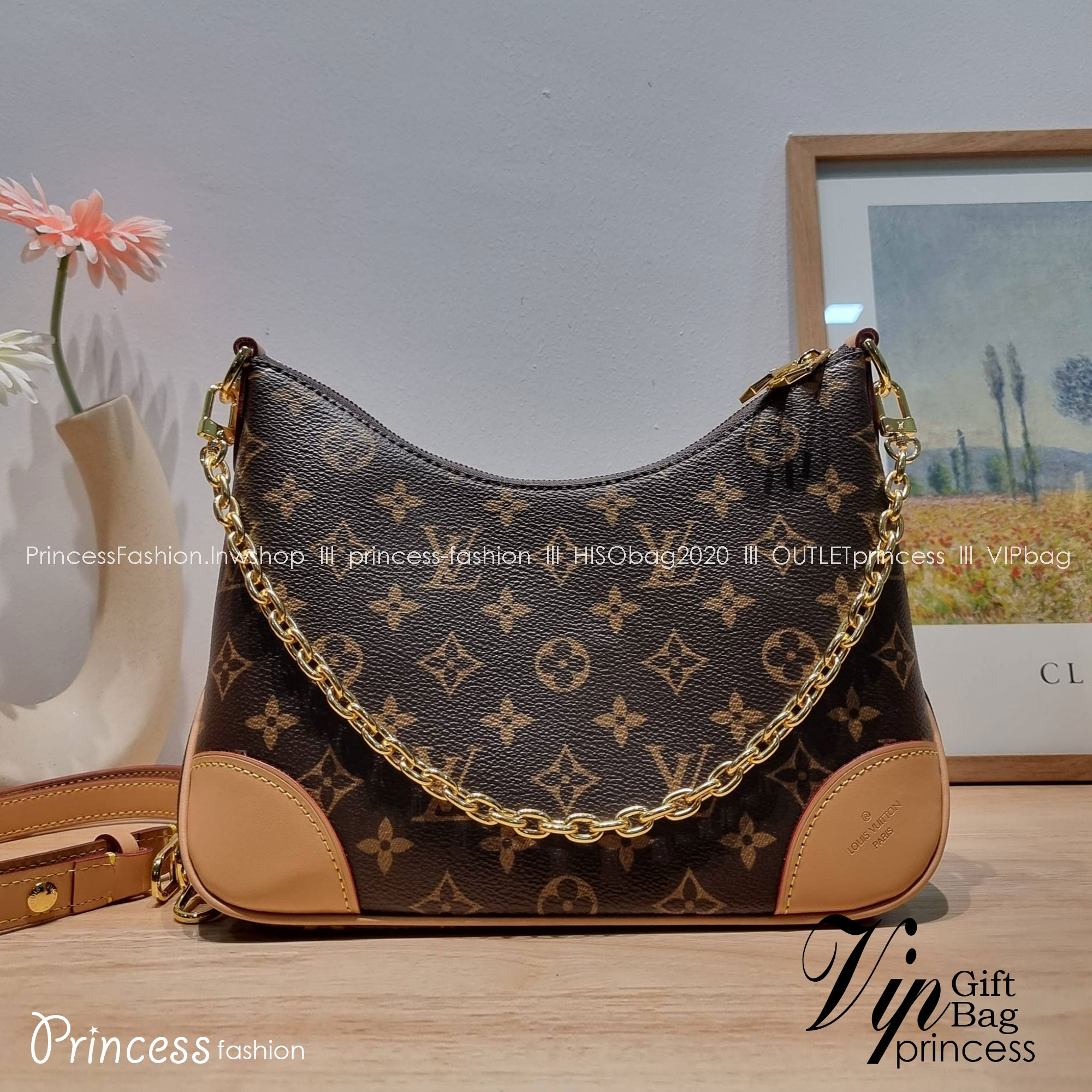 LV boulogne monogram bag กระเป๋าสะพาย ดีไซน์คลาสสิครุ่นสุดปัง ขนาดกำลังดี ใช้งานได้สะดวกคล่องตัว วัสดุหนังแคนวาสทนทาน