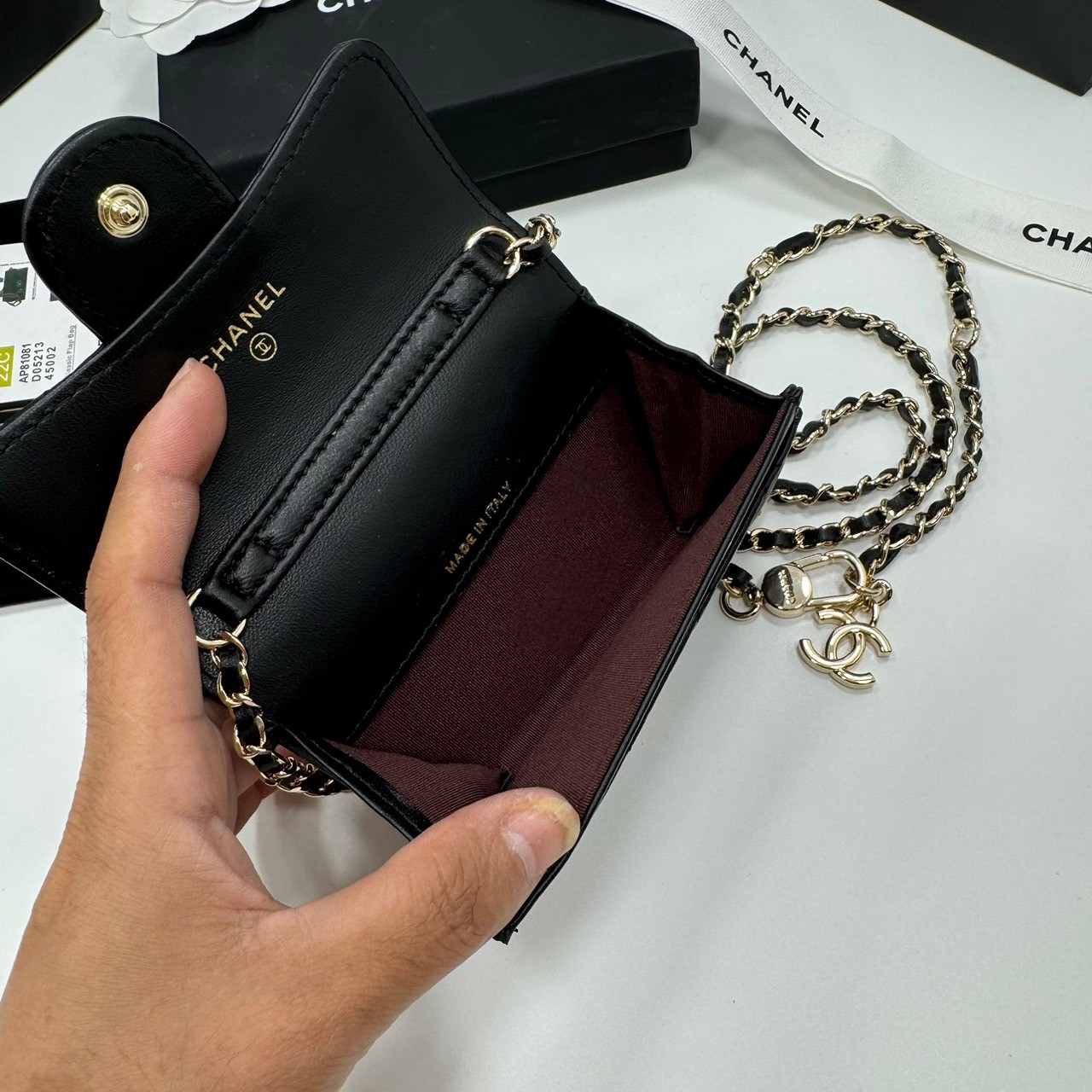 CHANEL mini wallet on chain crossbody กระเป๋าสตางค์พร้อมสายสะพายไซส์มินิ เกรดออริ 1:1 ใช้งานต่างประเทศได้ ภาพถ่ายจากงานขายจริง
