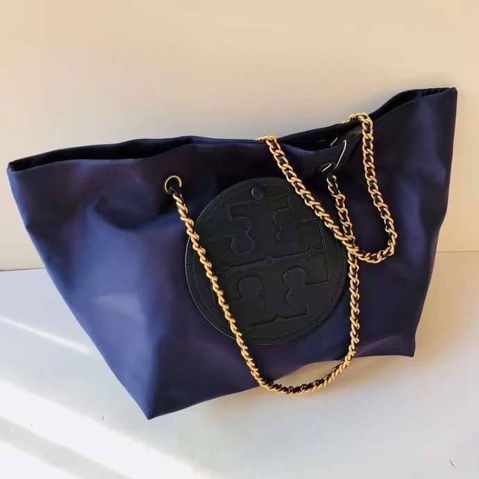 TORY BURCH Ella Chain Tote 32cm / TORY TOTE NYLON BAG พร้อมส่ง 4 สี กระเป๋าสะพายทรงโท้ท จุของได้เต็มที่ น้ำหนักเบา รูปทรงคลาสสิคชวนใช้