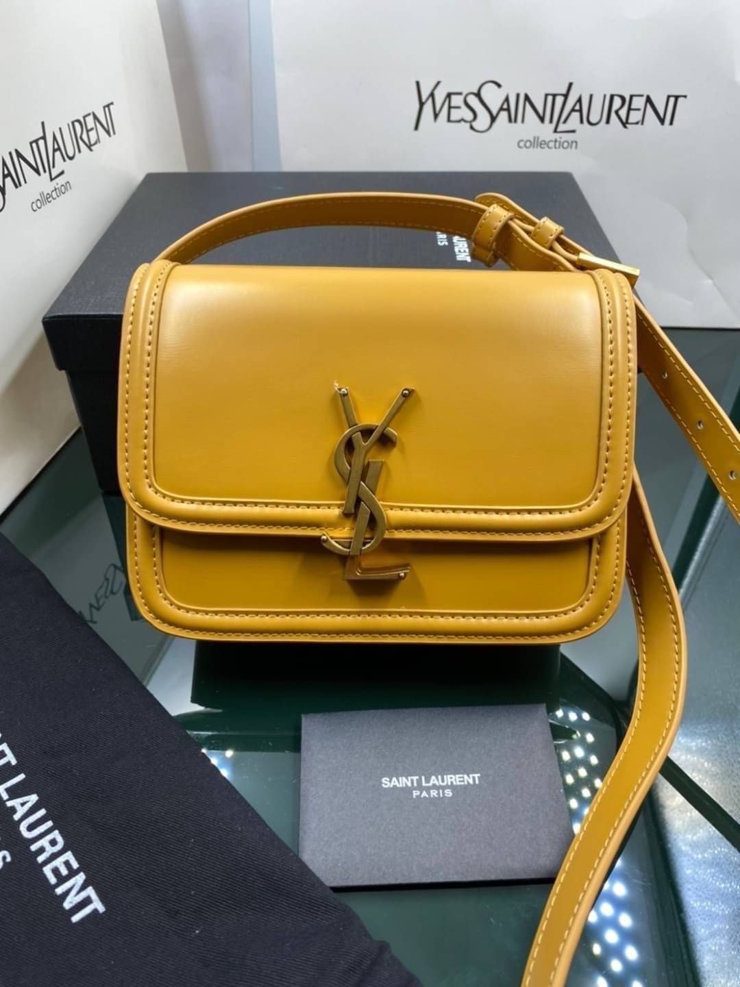 VIP GIFT 】หนังแท้ YSL SAINT LAURENT Saint Laurent small Solferino satchel crossbody bag