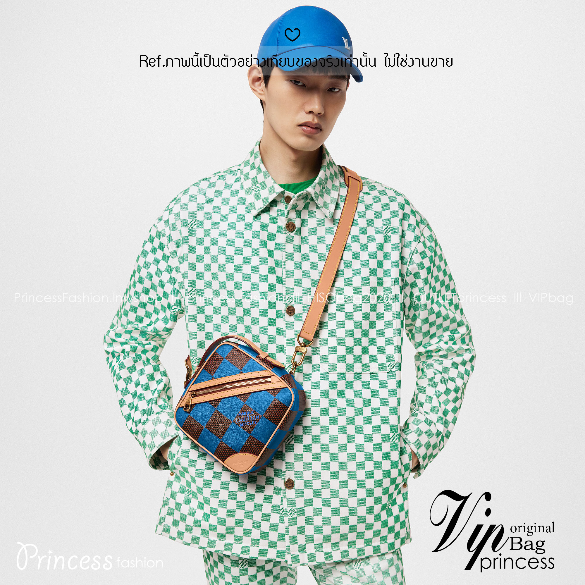 LV Chess Messenger Bag Jaune Mat / Green / Red / Blue กระเป๋าสะพายแมสเซนเจอร์ทรงเหลี่ยมรุ่นใหม่ ลายตารางหมากรุก Damier เอกลักษณ์ของความหรู โทนสีสดใสมีชีวิตชีวา ปรับลุคปัง กับการมาของความไฮคลาสรูปแบบใหม่ สุดไอโคนิค