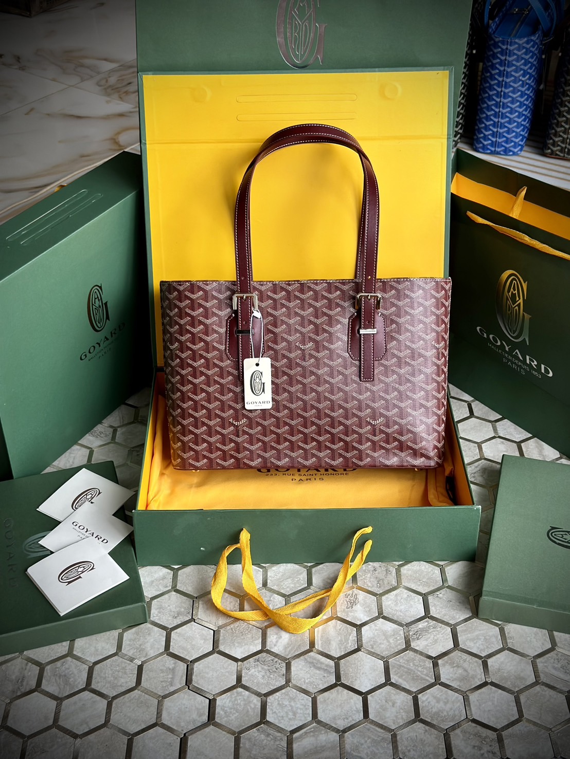 GOYARD Goyardine Sac Marie Galante MM / GOYARD Tote Bag กระเป๋าทรงโท้ทจุของได้เยอะ งานสวยเนี๊ยบ เกรดออริ สลับแท้ 1:1 ใช้ต่างประเทศได้