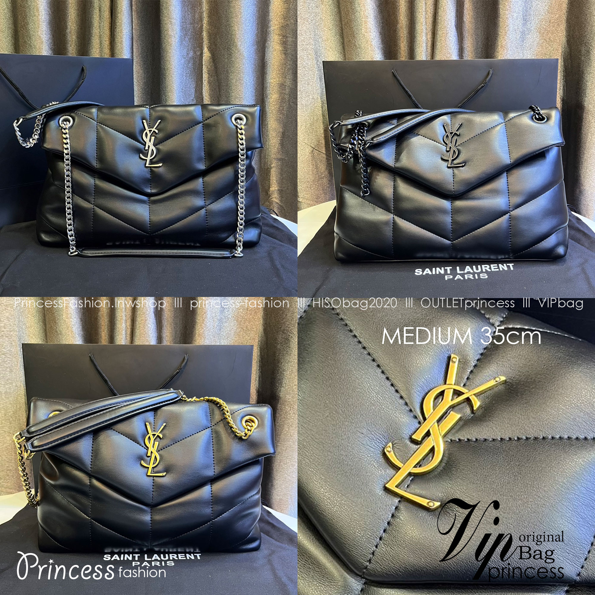 YSL PUFFER MEDIUM IN NAPPA LEATHER 35cm กระเป๋าสะพาย เกรดหนังสวยเต็มใบ เกรดออริ 1:1 ใช้งานต่างประเทศได้