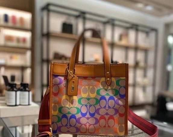 COACH C5142 COACH FIELD TOTE 22 IN RAINBOW SIGNATURE a celebration of equality, and authentic self-expression within the LGBTQIA+ community