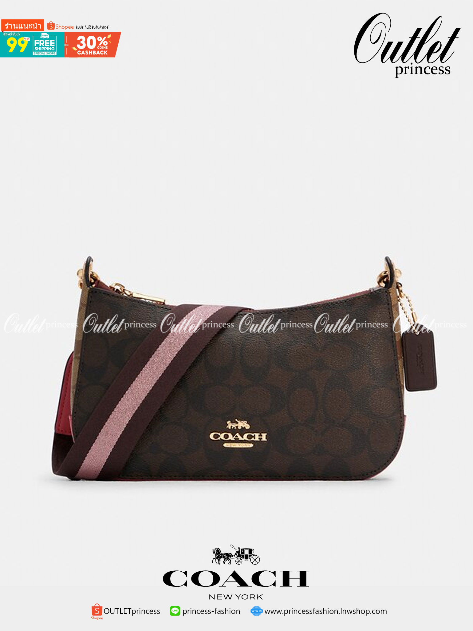สีเข้าใหม่ สวยมากจริงค่ะ!! COACH JES BAGETTE IN BLOCKED SIGNAATURE ((C6825)) 📌พร้อมส่งที่ไทย สินค้าเข้าใหม่ลาสุดค่ะ! กระเป๋าสะพายครอสบอดี้ร์ หนังแท้ น้ำหนักเบา ทรงสวย 🔺ตัวกระเป๋าเป็นหนังลายC สลับสีได้ลงตัวสวยงาม โดดเด่น น่าใช้มากๆค่ะ!