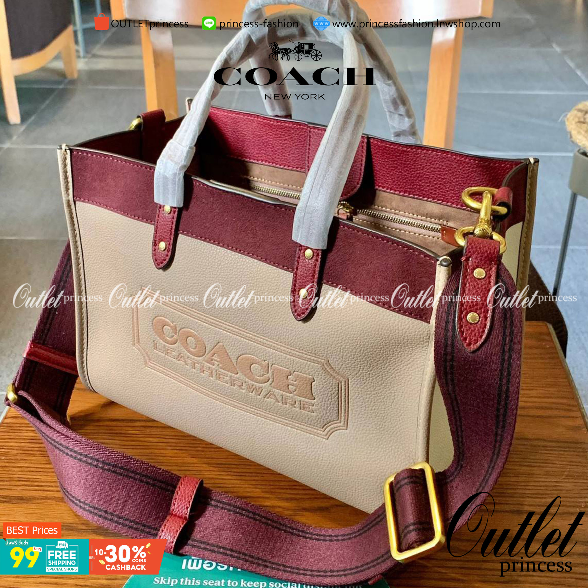 COACH FIELD TOTE IN COLORBLOCK WITH COACH BADGE ((C6035)) 📌พร้อมส่ง ยังไม่มีในไทยแน่นอนนจ้าา😘 กระเป๋าทรง Tote ที่สาวๆต้องมีติดตัวสักใบ! รุ่นนี้ใช้หนังแท้อย่างดี หนังนิ่ม สวยมากๆค่ะ หลงรักแน่นอน