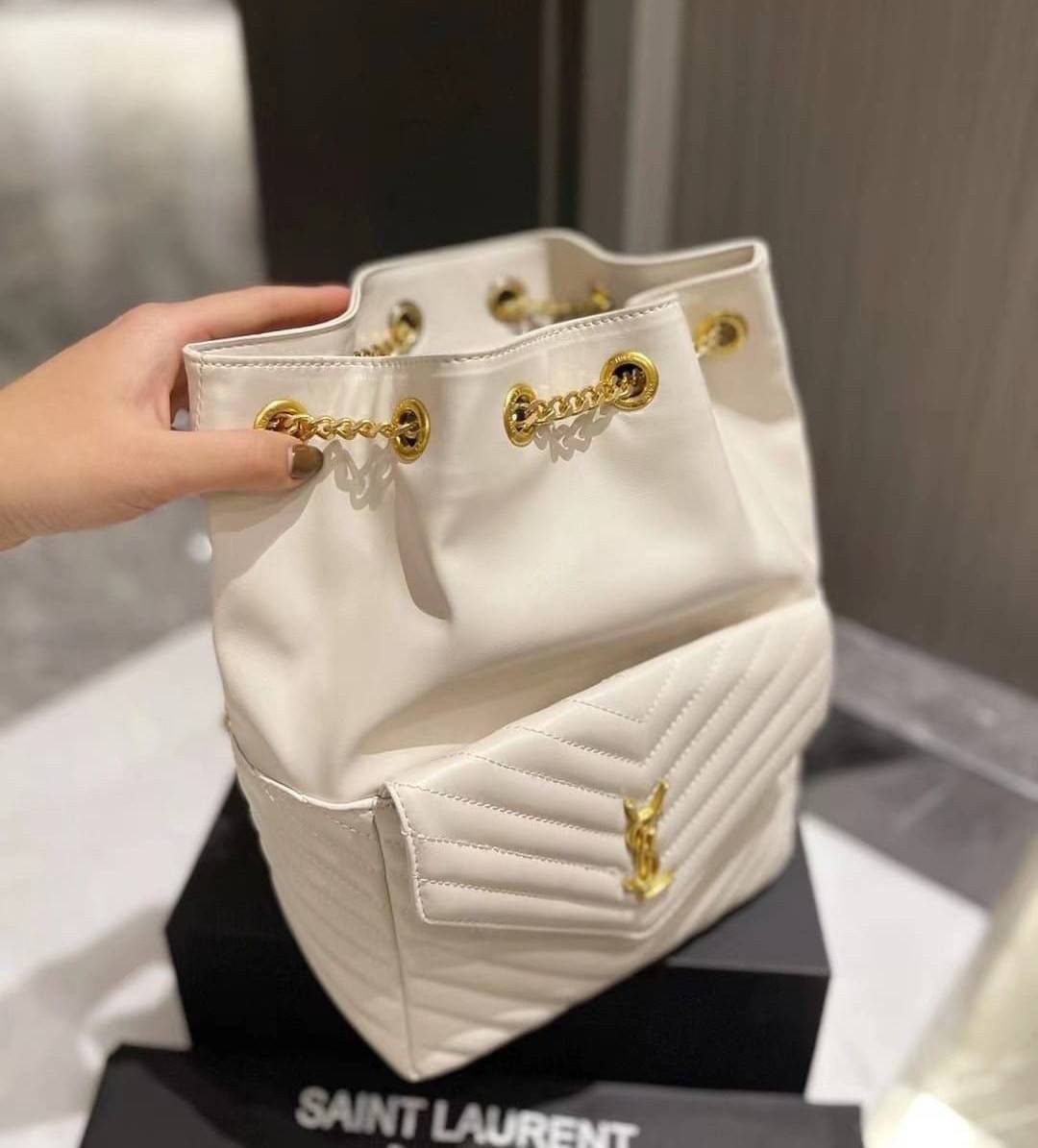 VIP Saint Laurent Joe Drawstring Quilted backpack / YSL Joe Drawstring / YSL Backpack 8" กระเป๋าเป้ใบเล็ก พร้อมส่ง ภาพถ่ายจากงานจริง