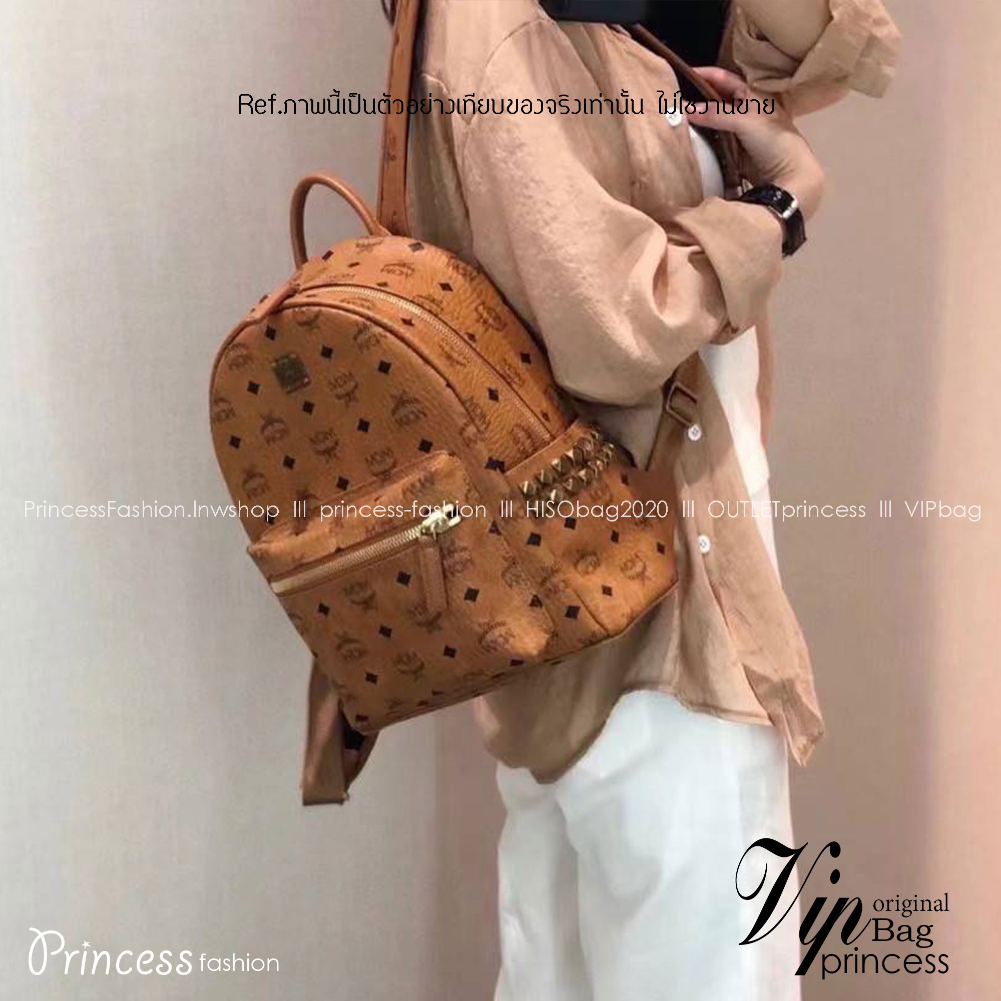 M.C.M Stark Side Studs Backpack in Visetos กระเป๋าเป้คลาสสิก รุ่นที่สามารถใช้งานได้ตลอดทั้งวันและได้ทั้งชาย/หญิง 🧡เกรดท็อปออริ เทียบแท้ 1:1 เกรดดีสุด ใช้งานต่างประเทศได้