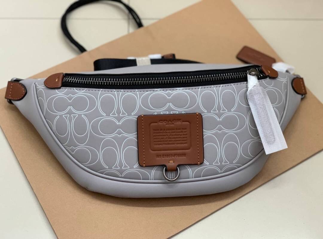 OUTTLET 】COACH RIVINGTON BELT BAG IN REFLECTIVE SIGNATURE LEATHER (78899)