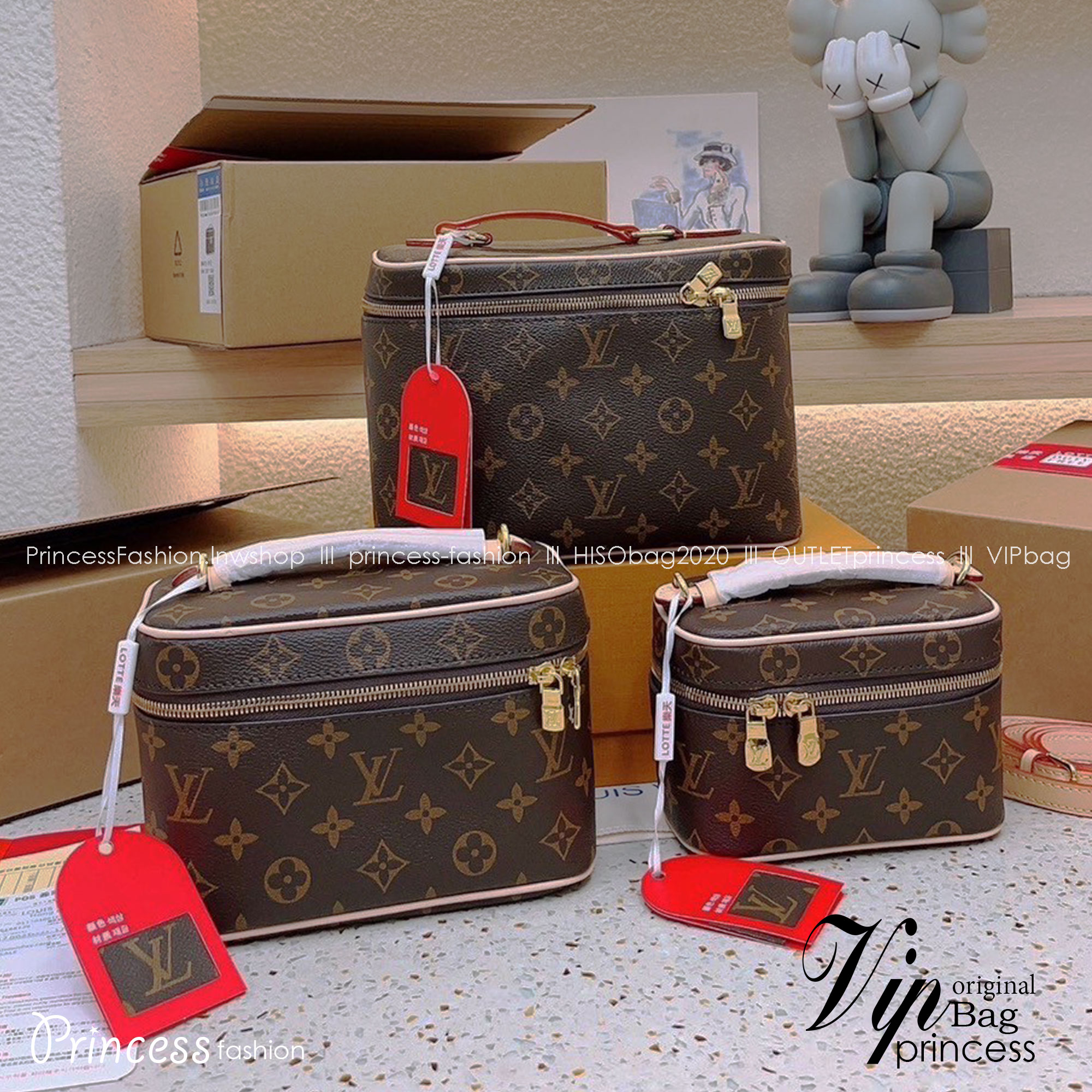 LV Nice Mini Toiletry Pouch / LV Nice Vanity / LV Nice BB Toiletry Pouch Monogram Canvas Bag พร้อมส่ง 3 ไซส์ Rare item กระเป๋าใส่เครื่องสำอางค์งานแบรนด์หรู ครบไซส์ มีสายยาวให้สะพายข้างได้ ในขนาด 6" และ 8" สายถอดได้ งานสวยตามรูปค่ะ