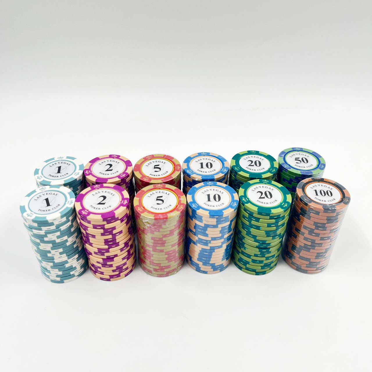 ชุดชิปโป๊กเกอร์เกรดพรีเมี่ยม น้ำหนัก14 g.ลาย Lasvegas (แบรนด์ Poker Club)