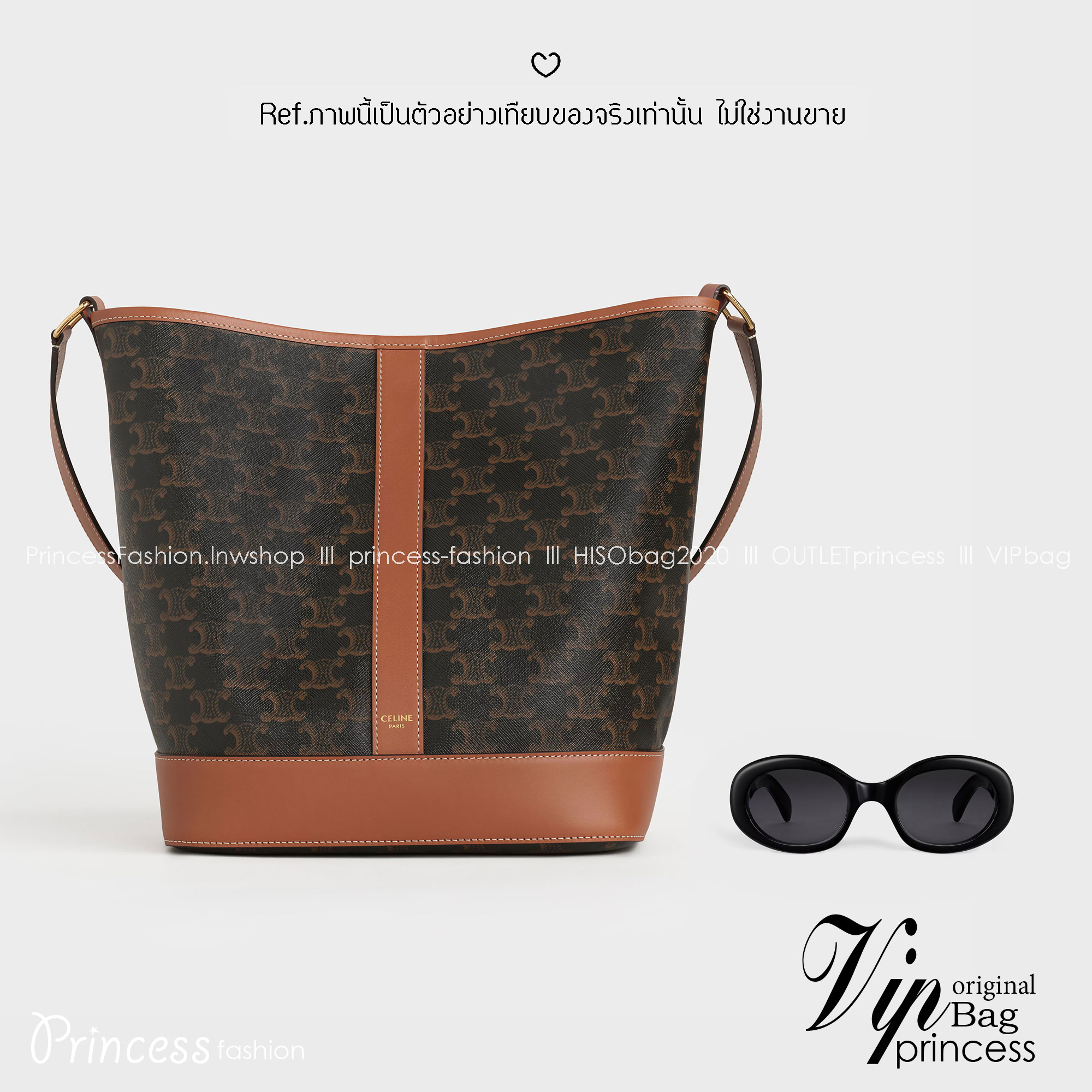 Celine bucket bag in Triomphe canvas and leather / Celine Tote Bag 6" 8" 9.5" กระเป๋าสะพายทรงบัคเก็ต โท้ทรุ่นแรกของแบรนด์ที่ได้รับความนิยมมากที่สุด ควรมีติดตู้ไว้เลย ดีไซน์สวยคลาสสิคไม่มีเอาท์