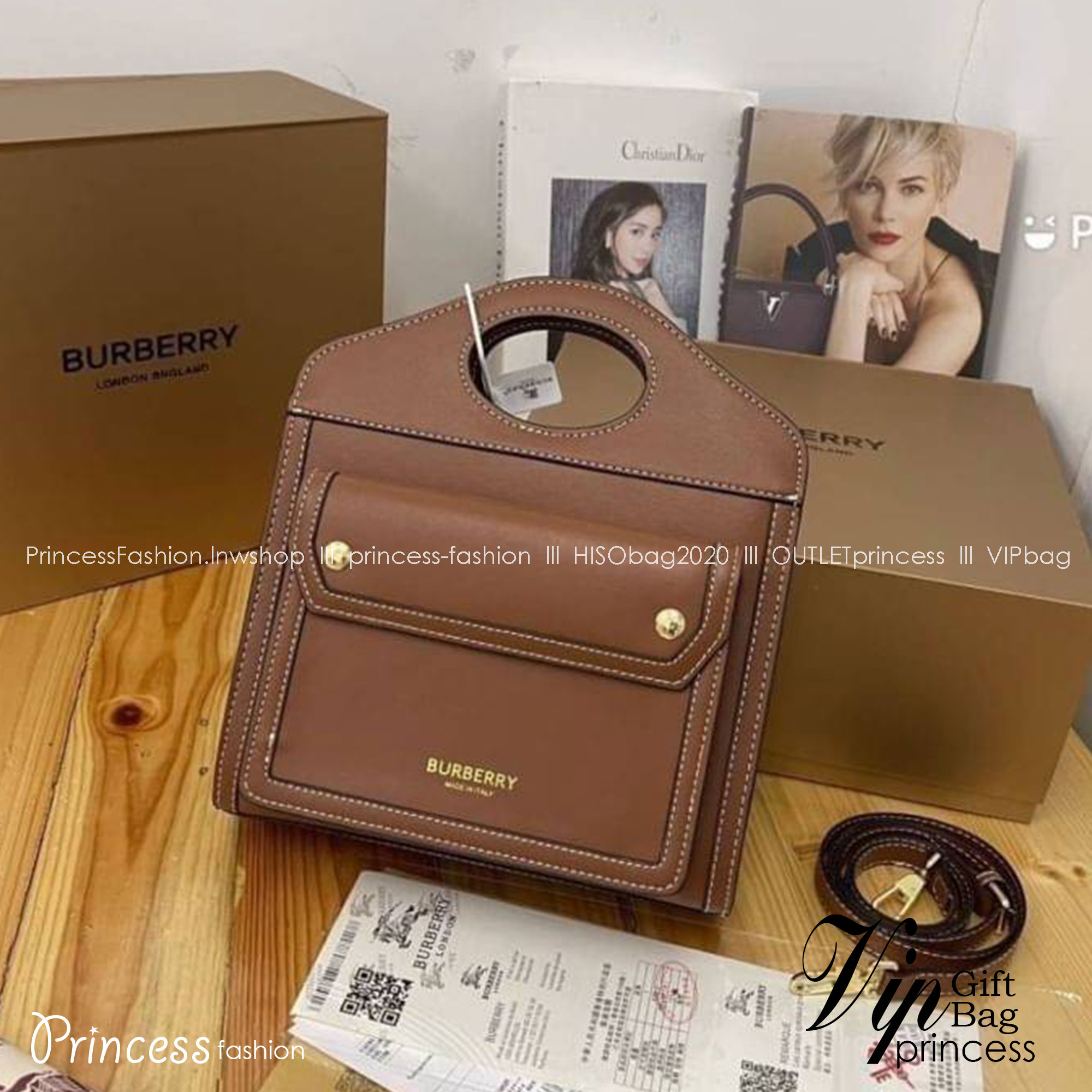 BURBERRY POCKET TOTE HANDBAG / BURBERRY FRAGRANCES CROSSBODY BAG ดีไซน์สวยหรูอยู่ทรง