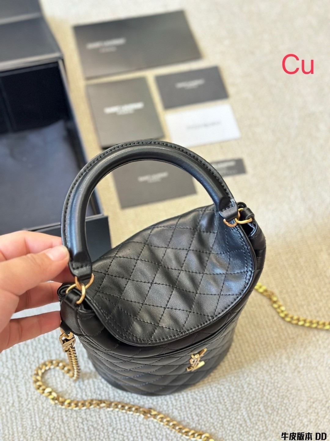 YSL mini Gaby lambskin bucket bag กระเป๋าสะพายทรงถัง งานหนังเต็มใบ สีดำอะไหล่ทองสวยคลาสสิก 🧡เกรดวีไอพี ไฮเอน