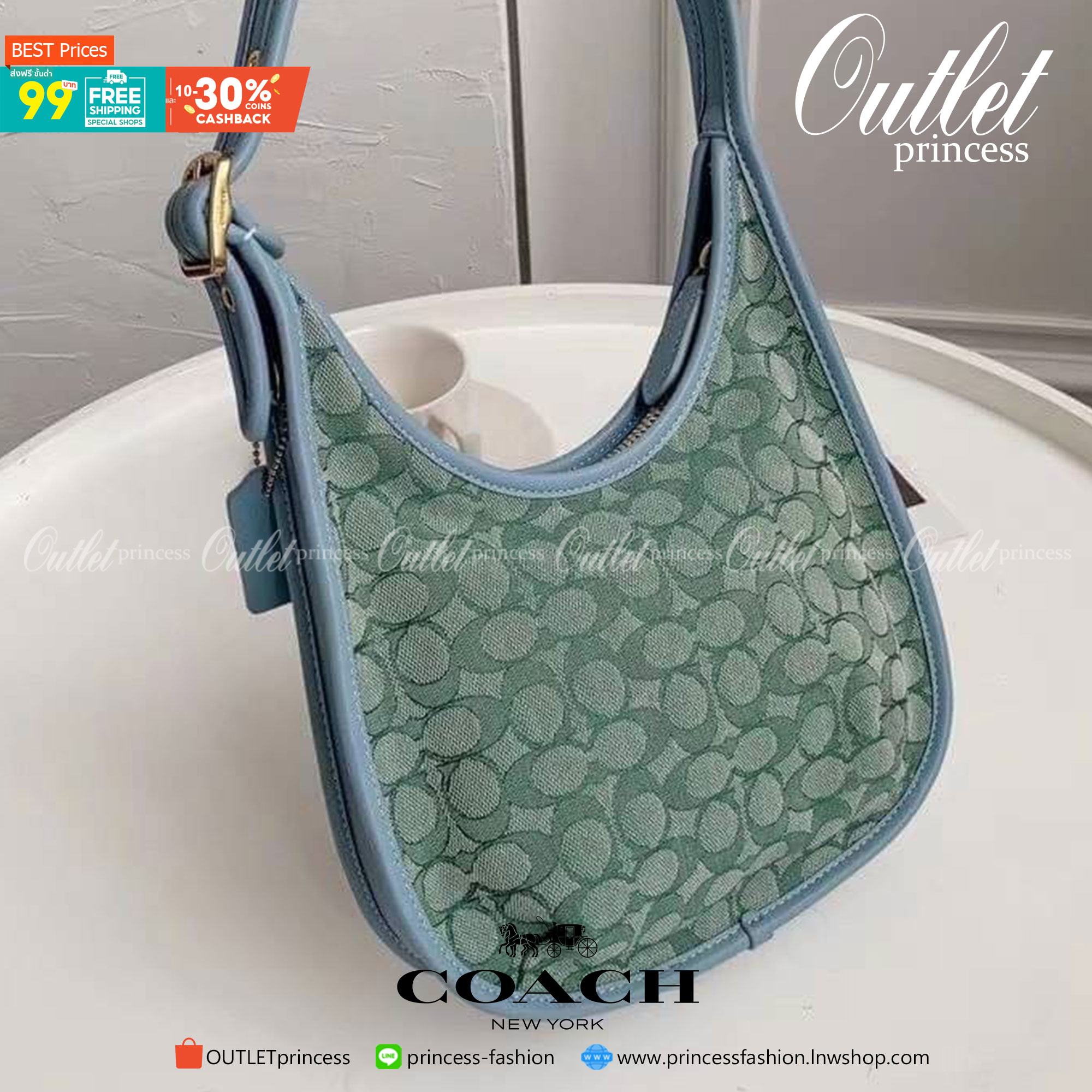 Coach ERGO SHOULDER BAG Glovetanned leather One credit card slot