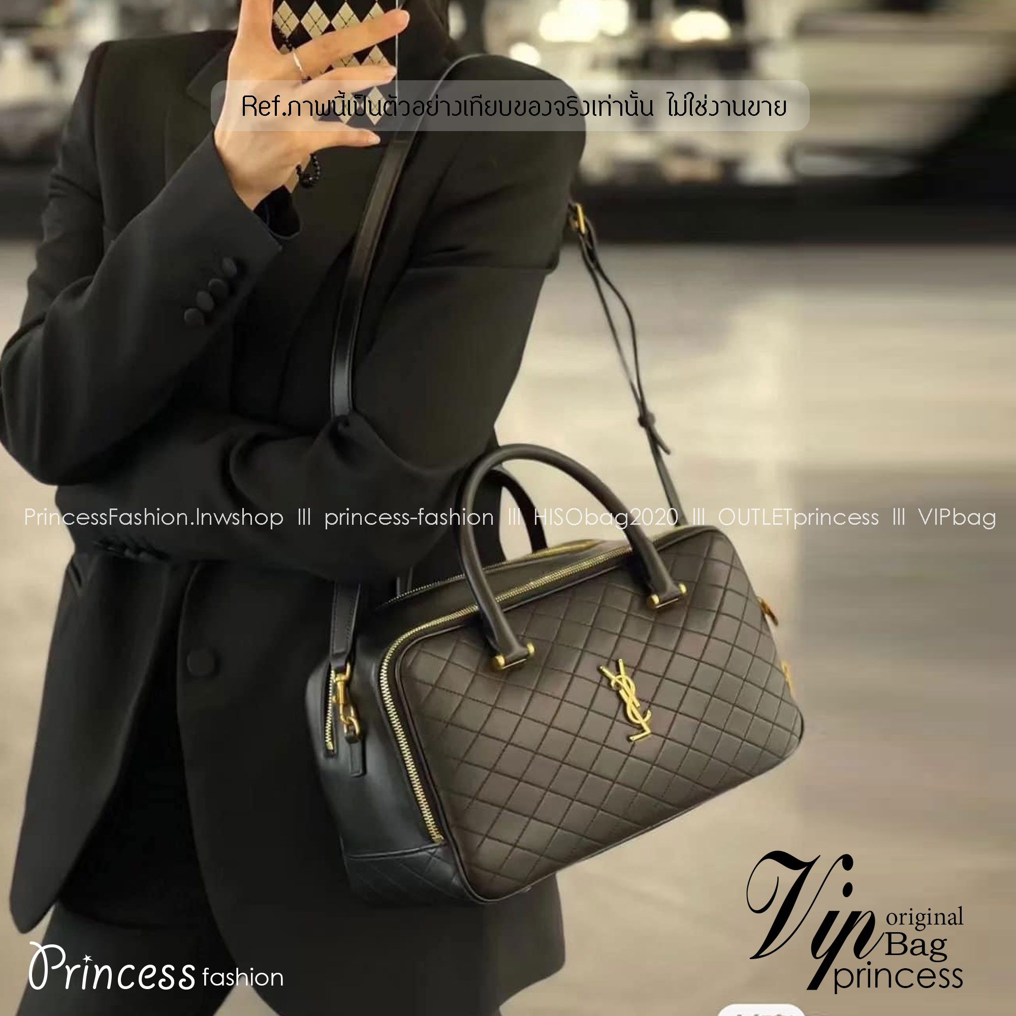 YSL LYIA DUFFLE IN QUILTED / YSL Keepall กระเป๋าสะพายใบใหญ่ ใช้เดินทางได้ งานหนังสวยเต็มใบ เกรดออริ สลับแท้ 1:1 ใช้ต่างประเทศได้