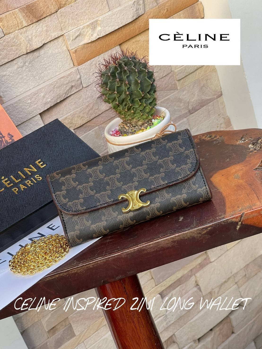 CELINE INSPIRED 2IN1 LONG WALLET ใครมีของที่ต้องจัดเก็บในปริมาณมาก จะต้องถูกใจกระเป๋าสตางค์ผู้หญิงใบนี้แน่นอน เนื่องจากมีช่องแยกย่อยสำหรับใส่ธนบัตร เหรียญ และบัตร รวมแล้วกว่า 10 ช่อง ให้คุณจัดเก็บของต่าง ๆ ได้เป็นสัดส่วน นอกจากนี้ ยังมีช่องใส่ของเบ็ดเตล็ด