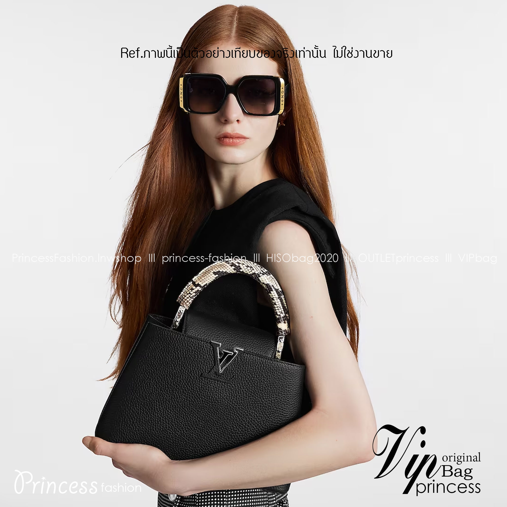 LV BB Capucines Python Handbags / LV Capucines BB Taurillon Leather 20cm พร้อมส่ง 6 สี **สินค้าเกรดออริจินอล 1:1 สลับแท้ ใช้งานต่างประเทศได้